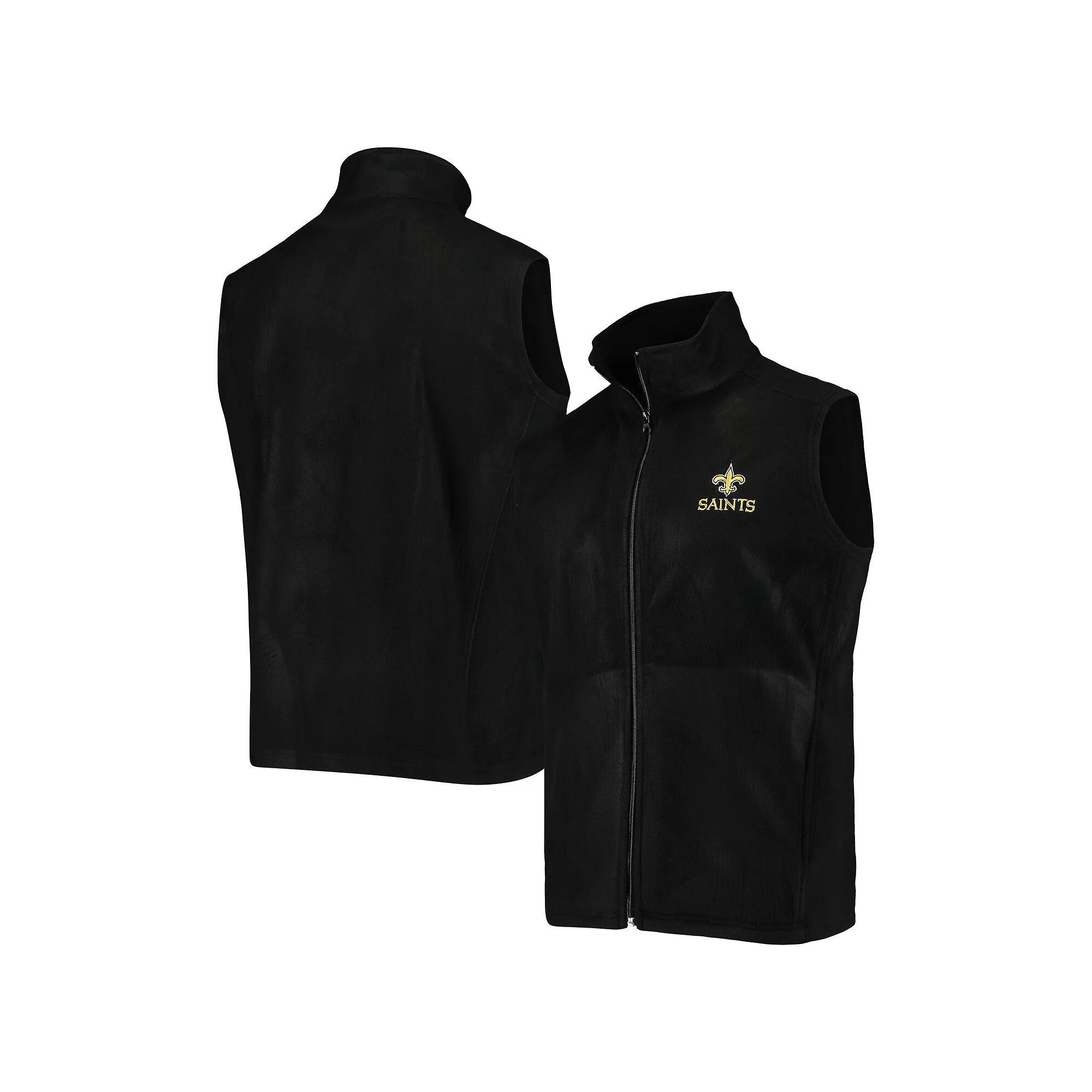 Men's Black New Orleans Saints Houston Fleece Full-Zip Vest,  Product Image