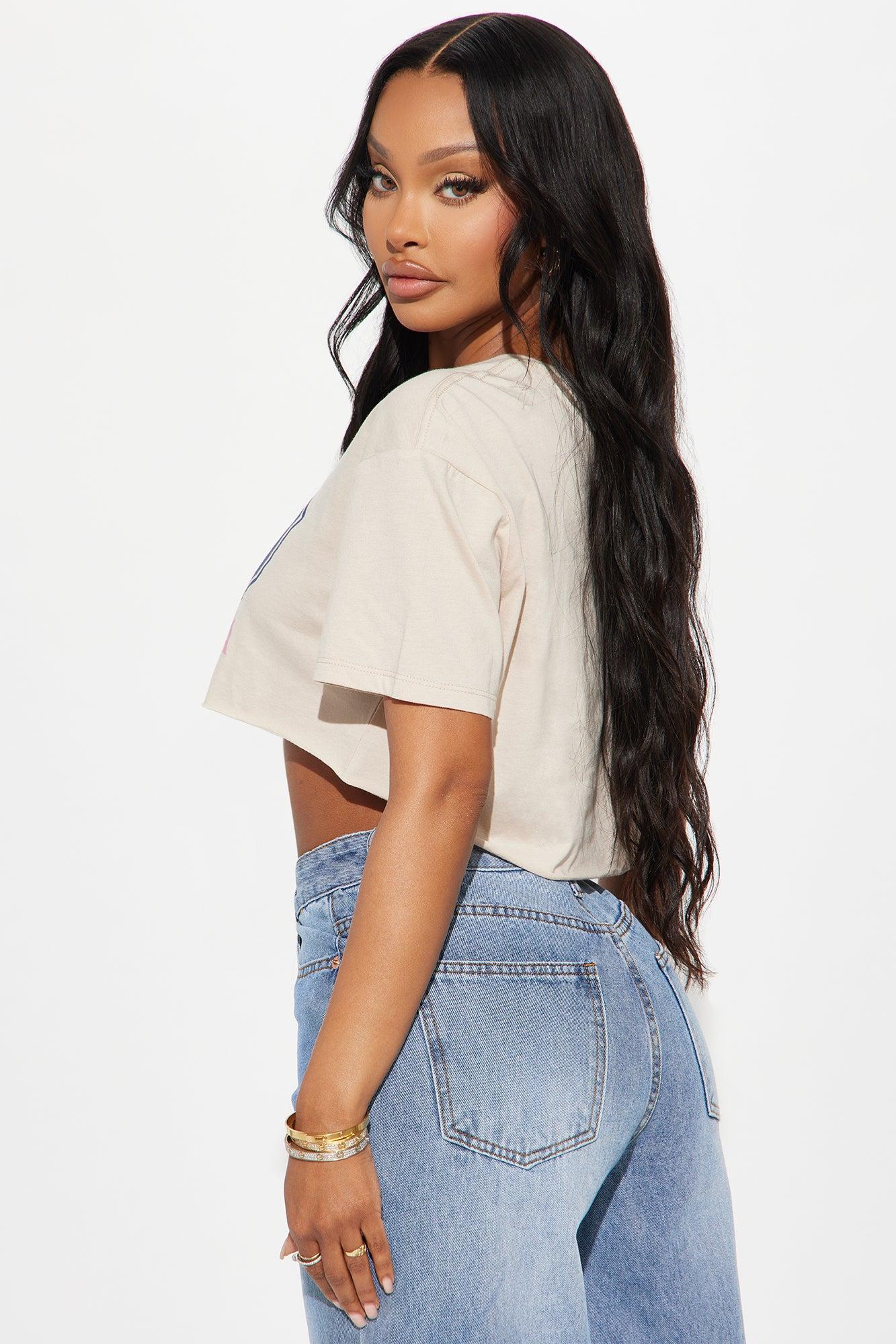 California Honey Cropped Tee - Taupe Product Image