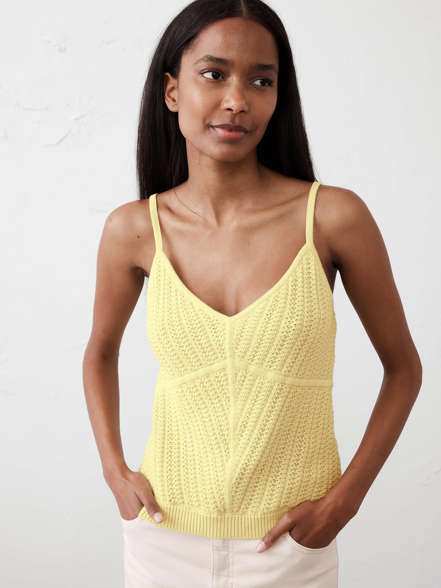Strappy Patchwork Sweater Tank Product Image