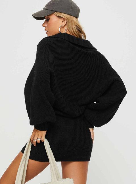 Thorelle Sweater Mini Dress Black Product Image