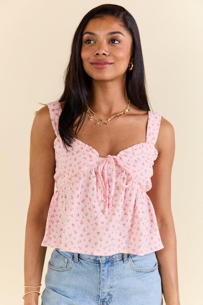 Floral Daydream Pink Floral Woven Tank FINAL SALE Product Image