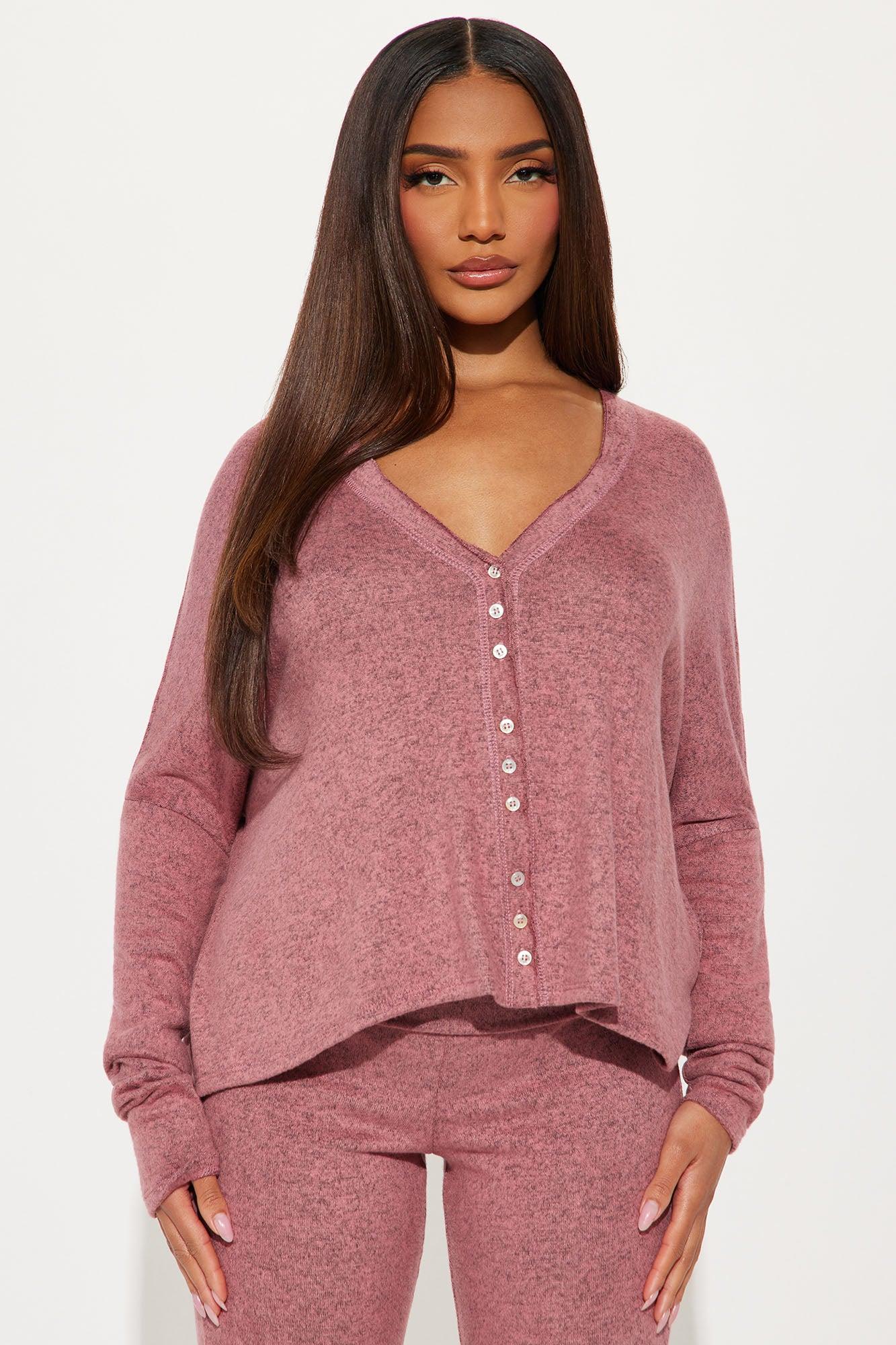 Feel So Cozy Pant Set - Rose Female Product Image