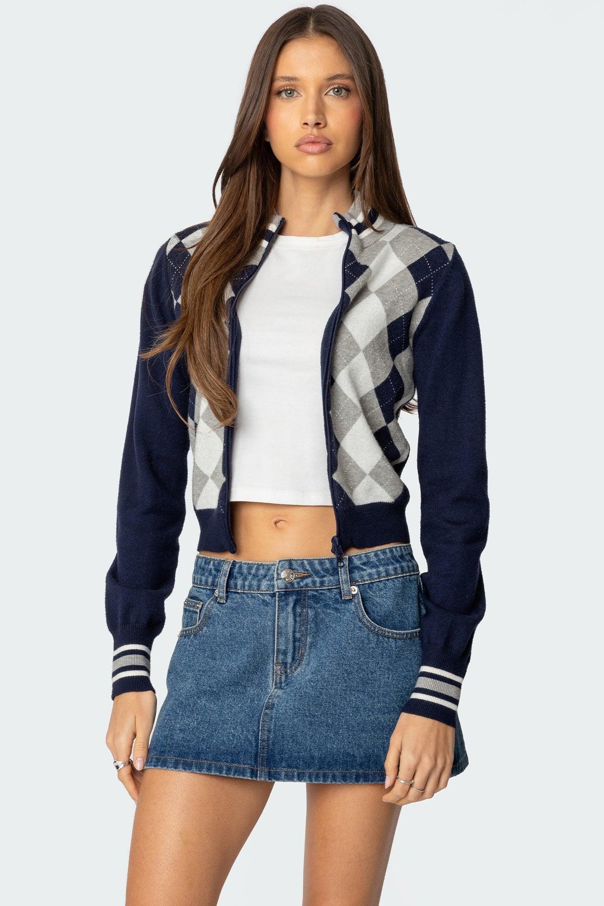 Madisen Argyle Knit Cardigan Product Image