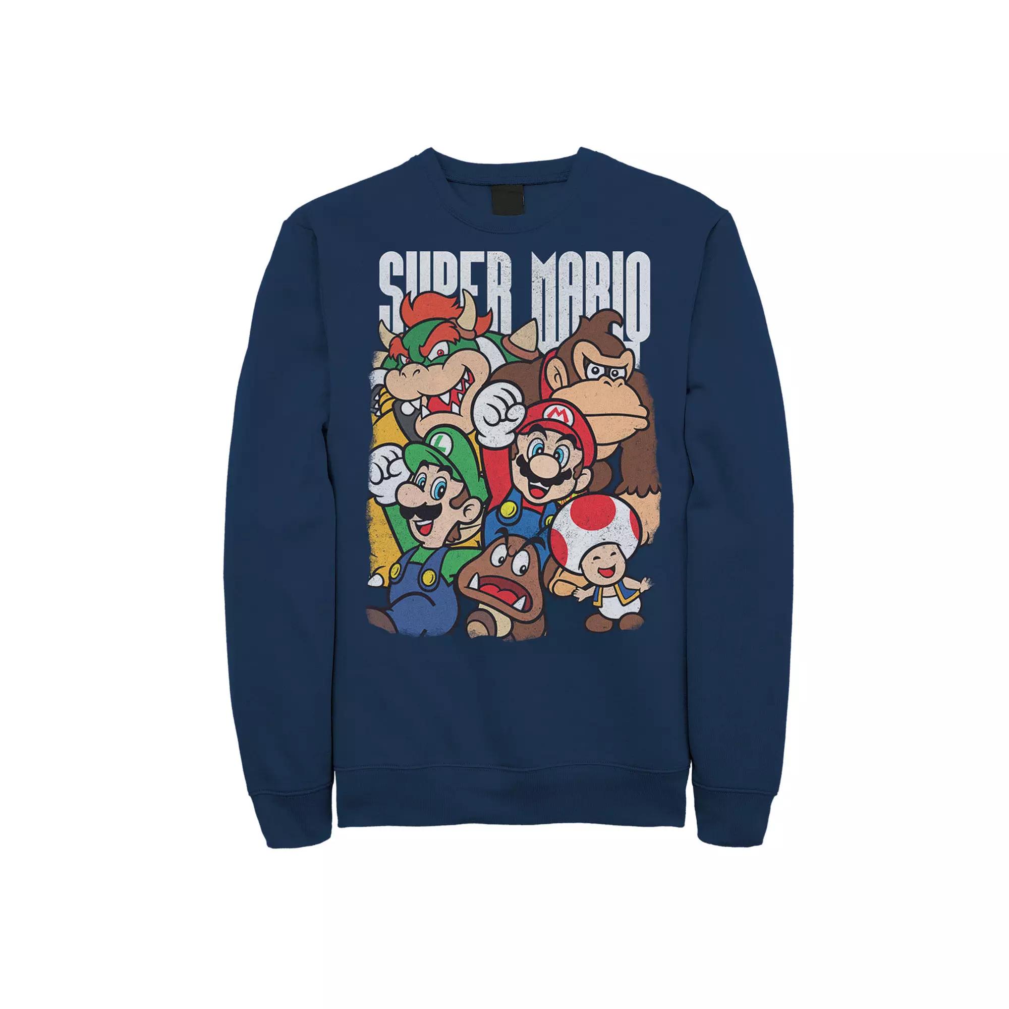 Men's Nintendo Super Mario Character Compilation Sweatshirt,  Product Image