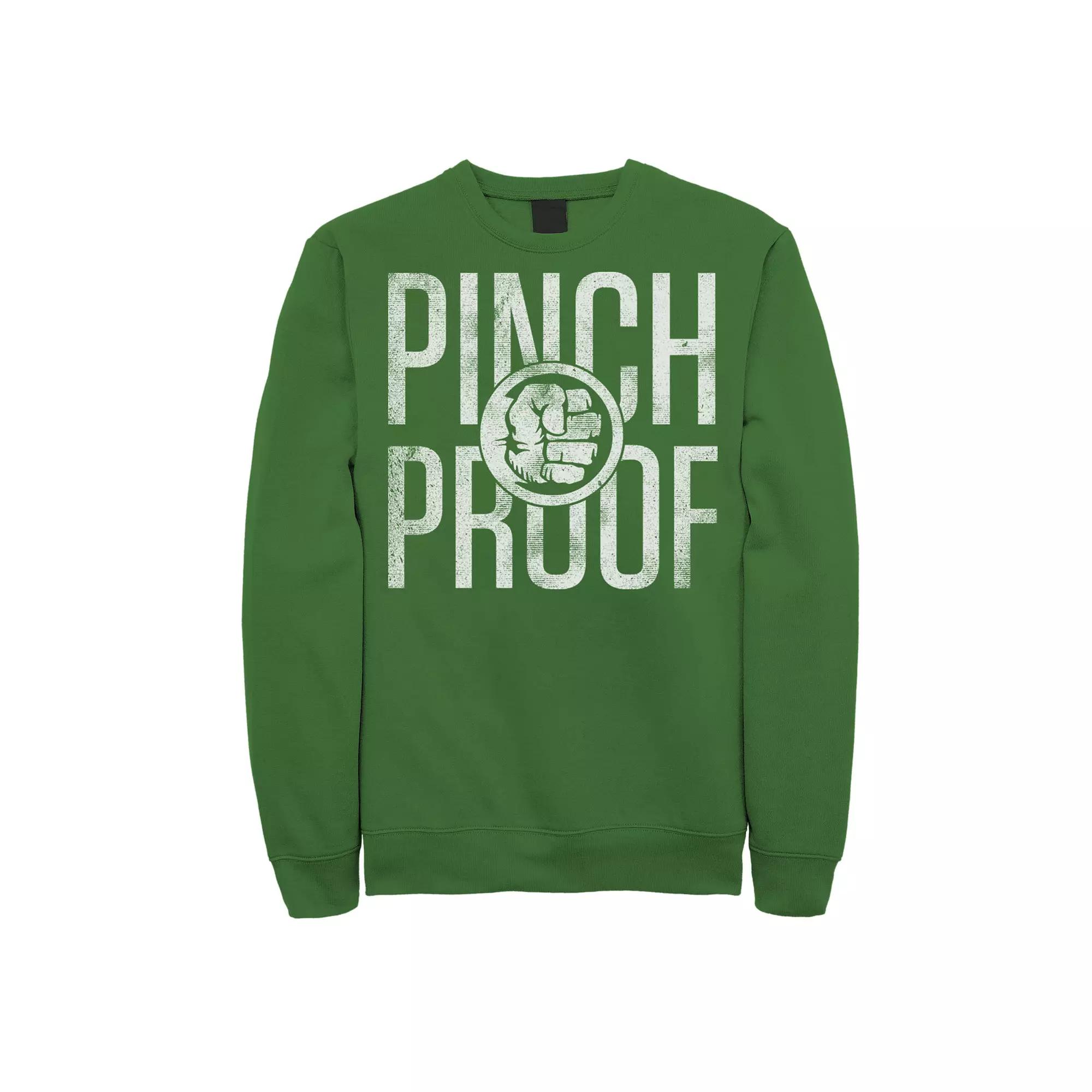 Men's Marvel Hulk Pinch Proof St. Patrick's Day Sweatshirt, Size: 3XL, Kelly Product Image