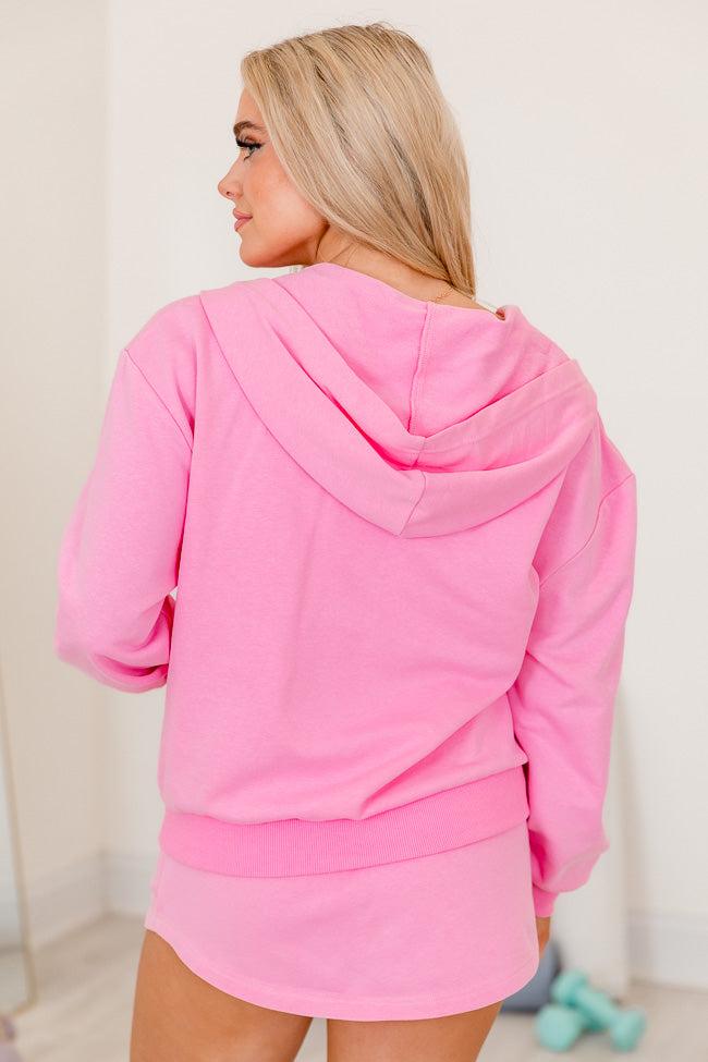 Tried It All Pink Knit Full Zip Hoodie FINAL SALE Product Image