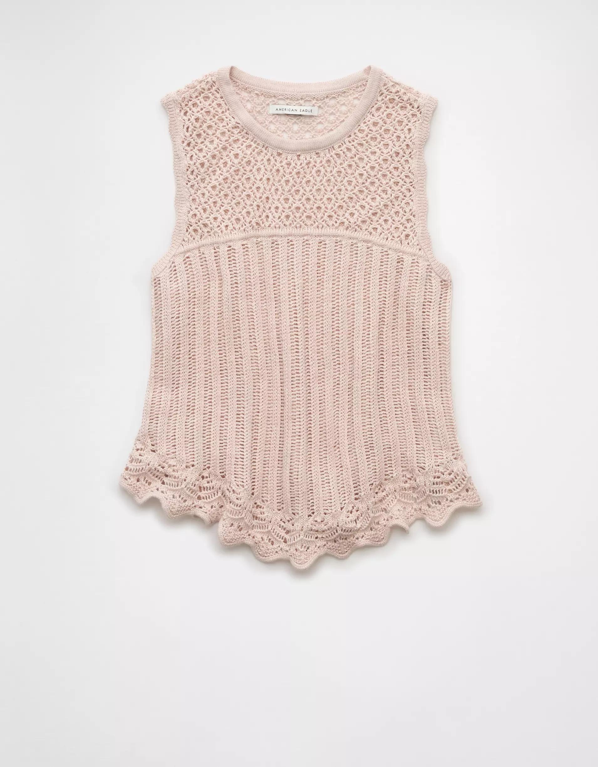 AE Mixed Stitch Sweater Tank Top Product Image