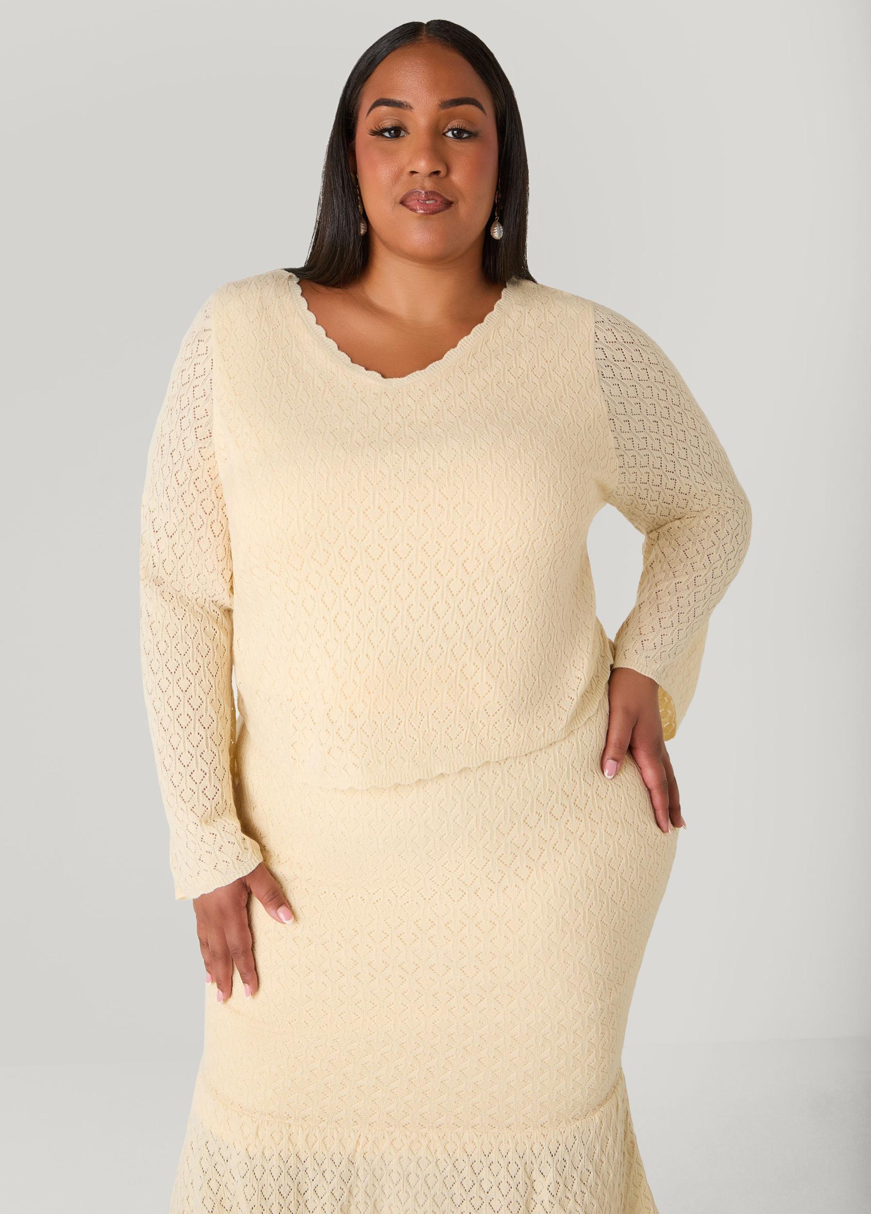 Pointelle Knit Maxi Skirt Product Image