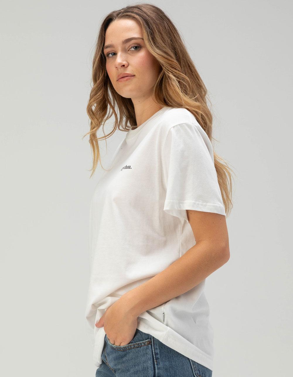 RHYTHM Classic Logo Womens Tee - WHITE Product Image