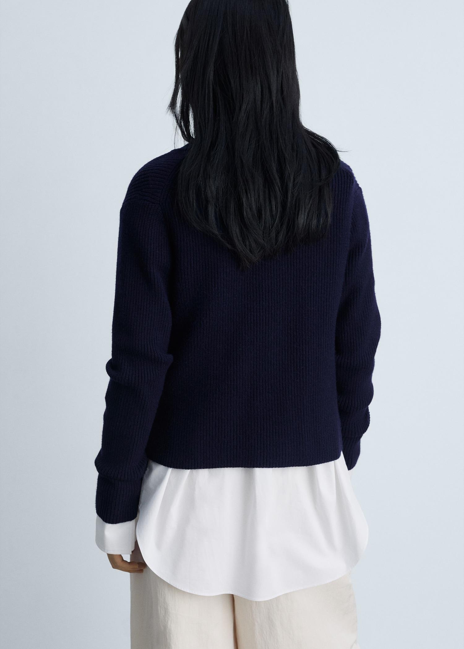 Double-breasted knitted jacket - Women | MANGO USA Product Image