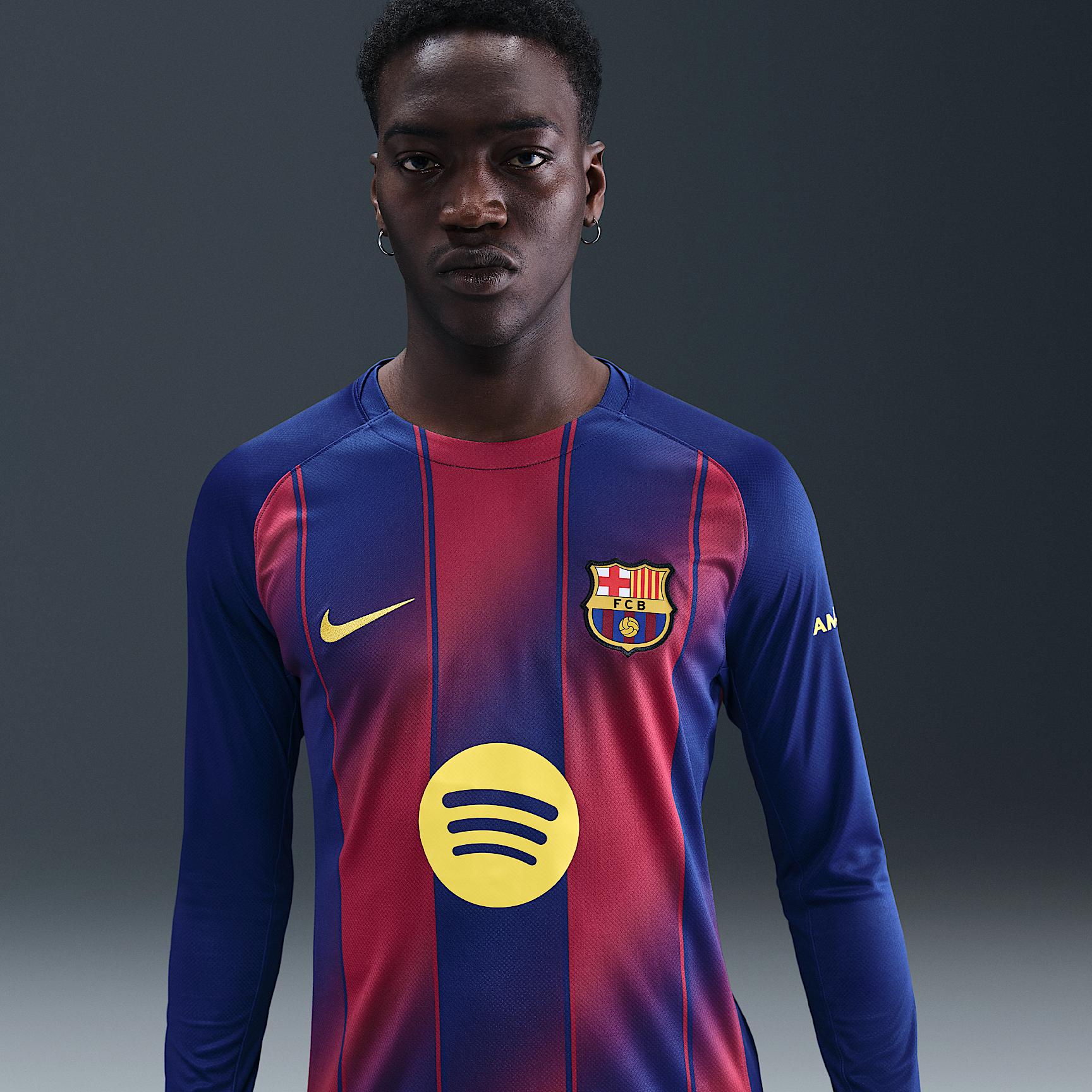 FC Barcelona 2025/26 Stadium Home Men's Nike Dri-FIT Soccer Replica Long-Sleeve Jersey Product Image