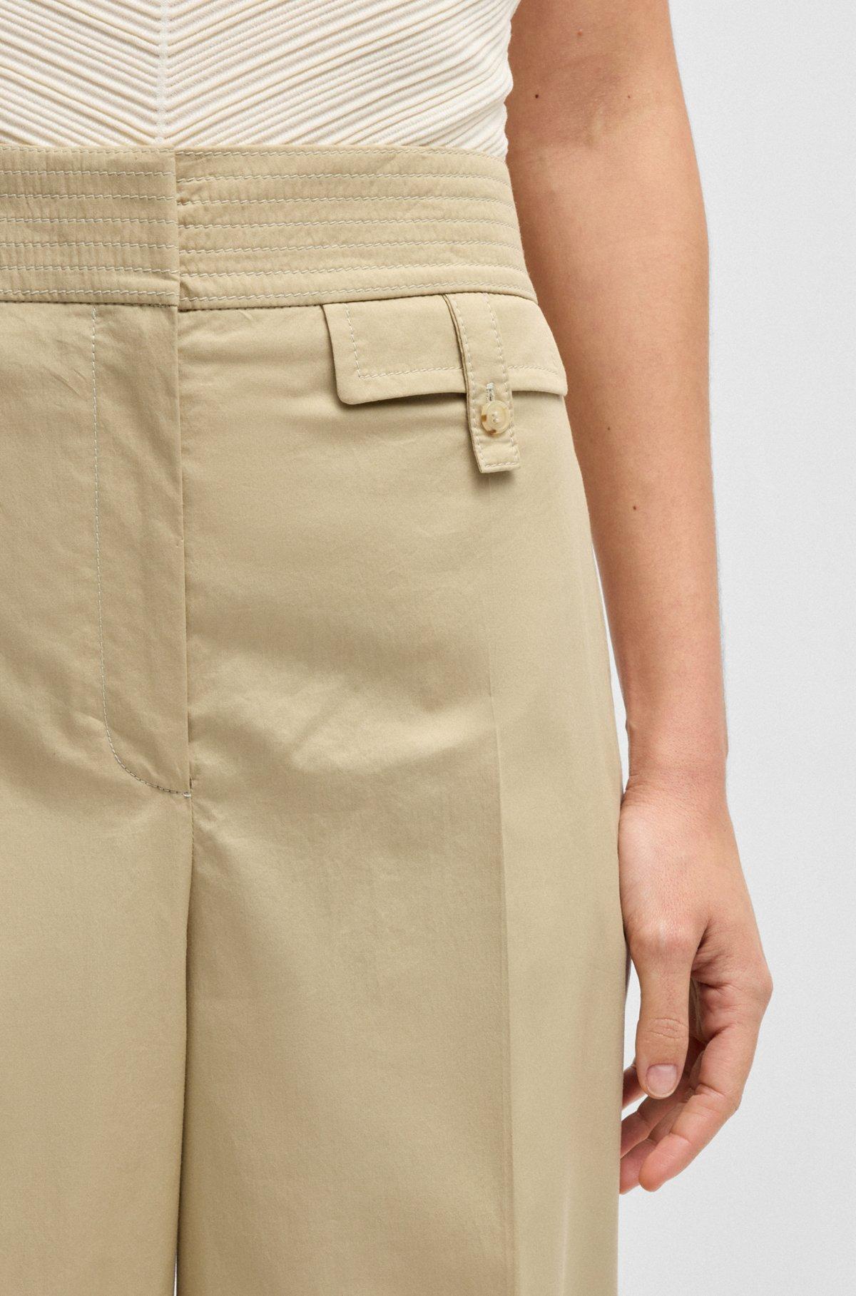 High-waisted regular-fit trousers in airy stretch cotton Product Image