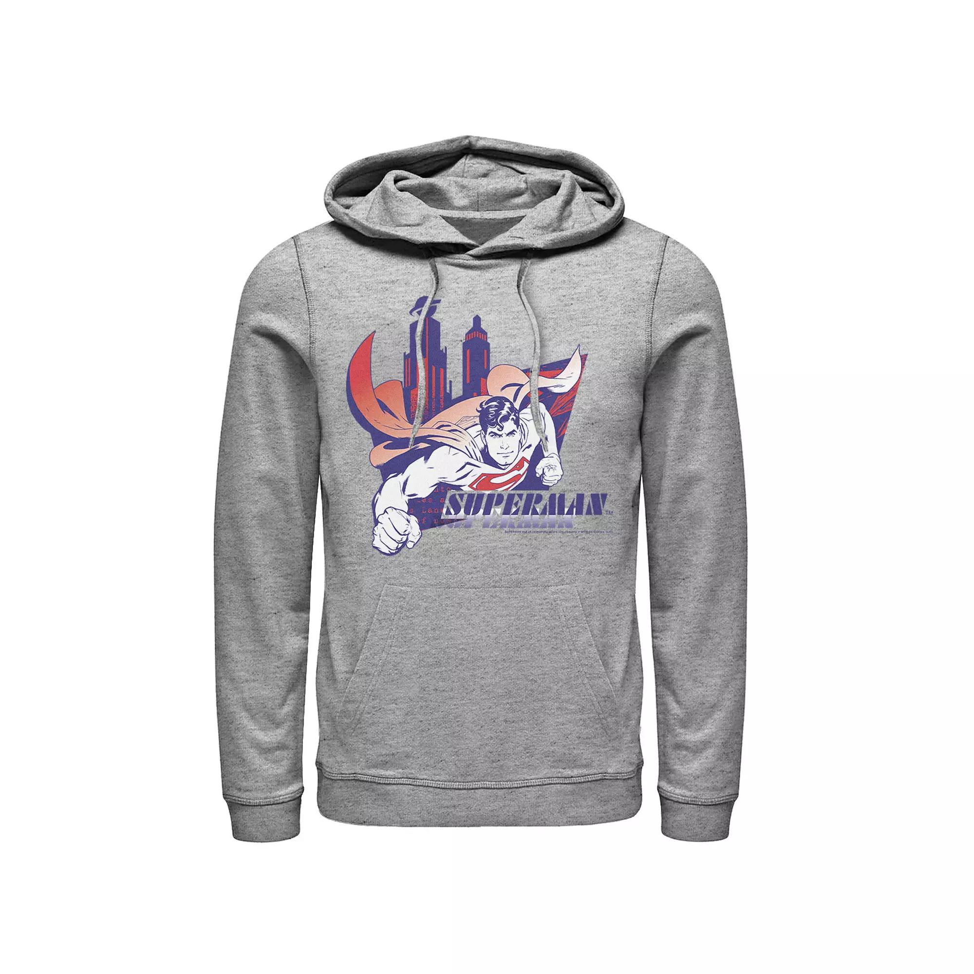 Men's DC Comics Superman Daily Planet Skyline Flying Poster Hoodie,  Product Image