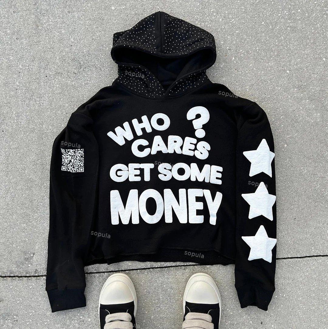 Chasing Money Print Graphic Oversized Pullover Hoodie Product Image