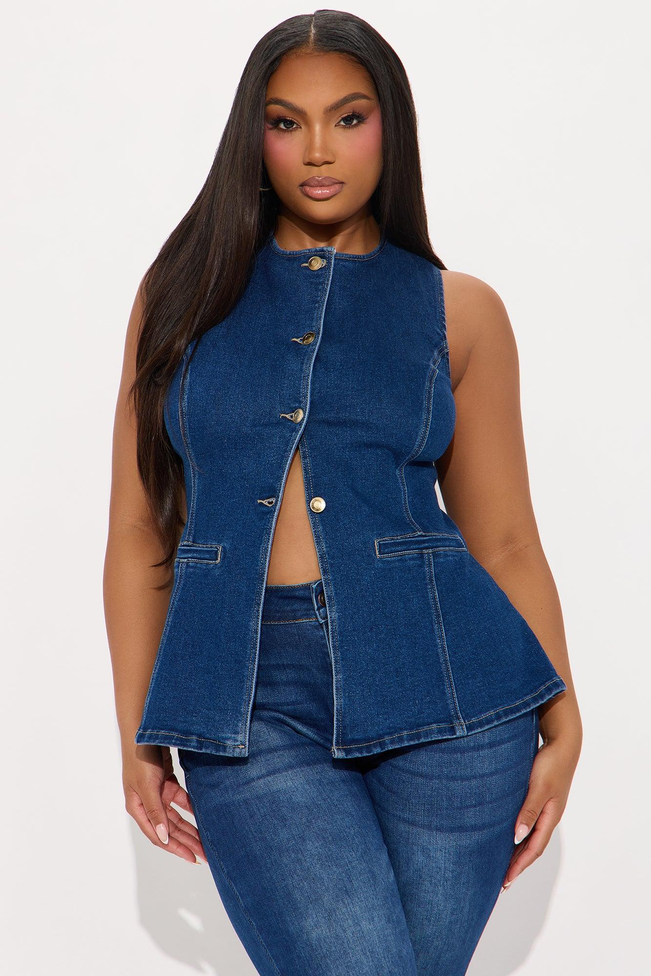 Caught In A Moment Denim Vest - Dark Wash Product Image