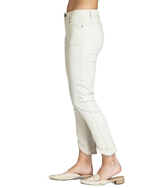 APNY Stretch Twill Skinny Ankle Tulip Frayed Hem Jeans Product Image