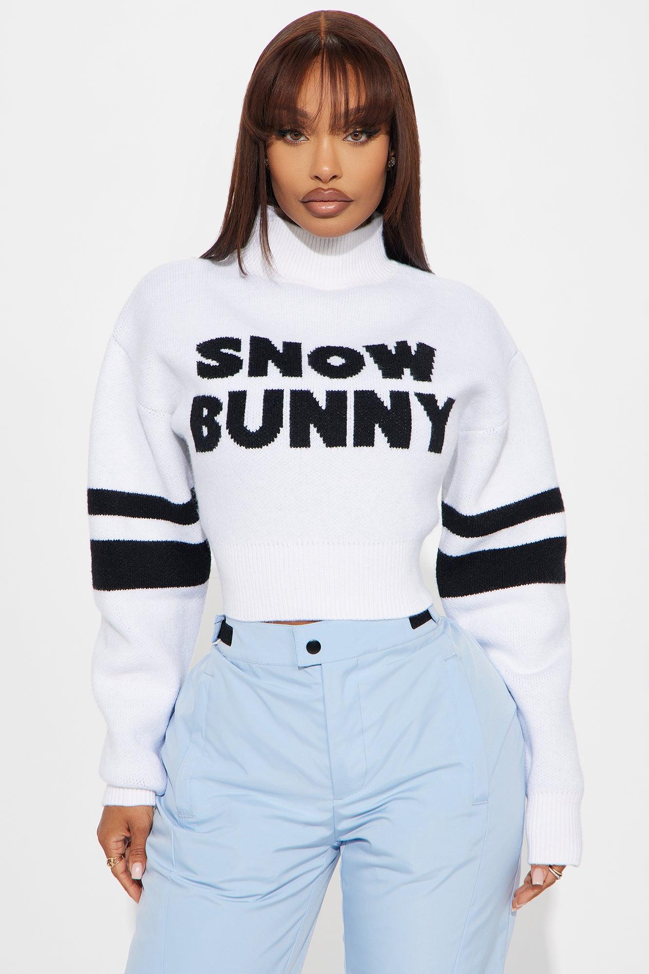 Snow Bunny Cropped Sweater - White Product Image
