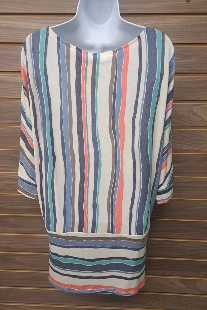 Striped Wing Sleev Tunic Product Image