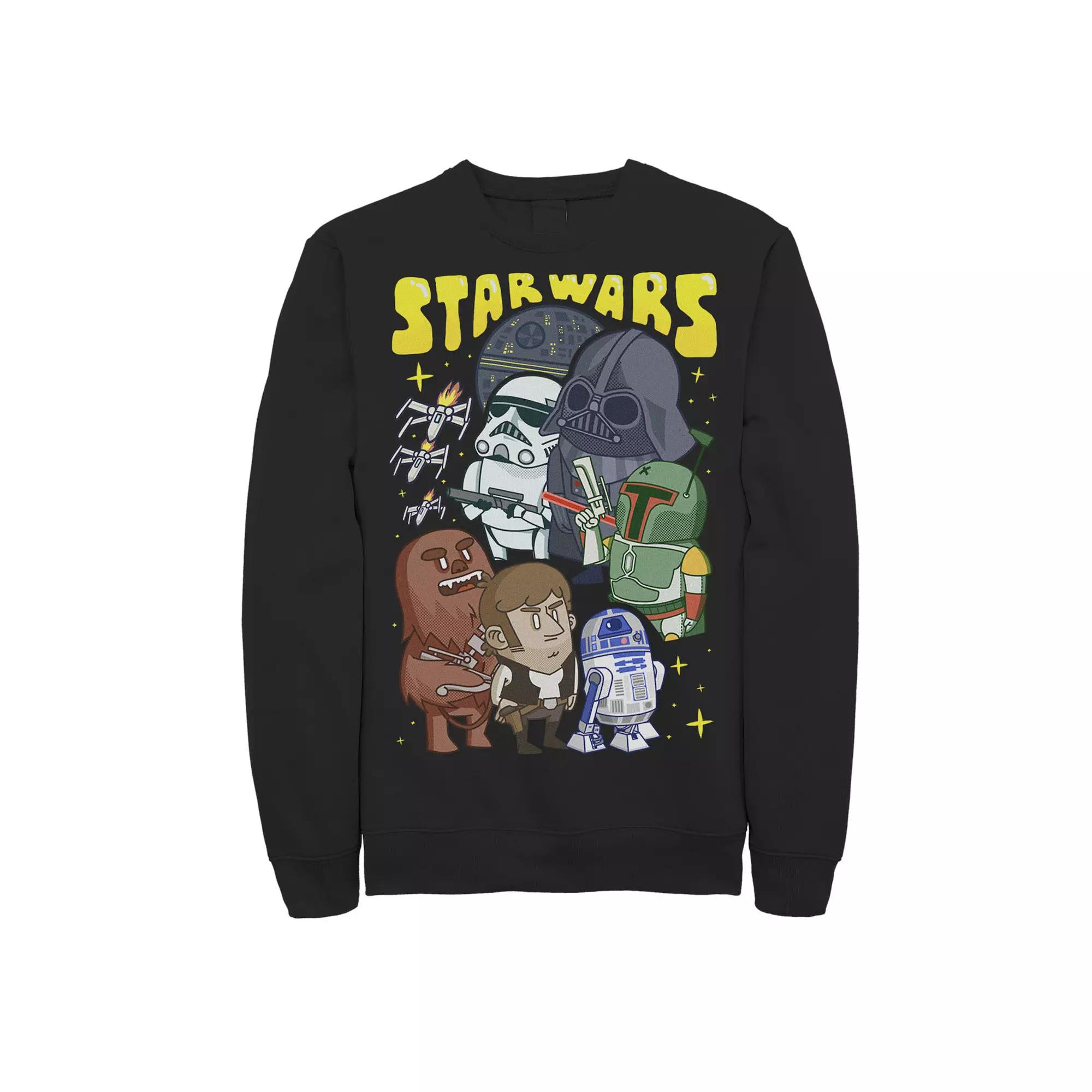 Mens Star Wars Heroes Villains Chibi/Kawaii Cute Sweatshirt Product Image