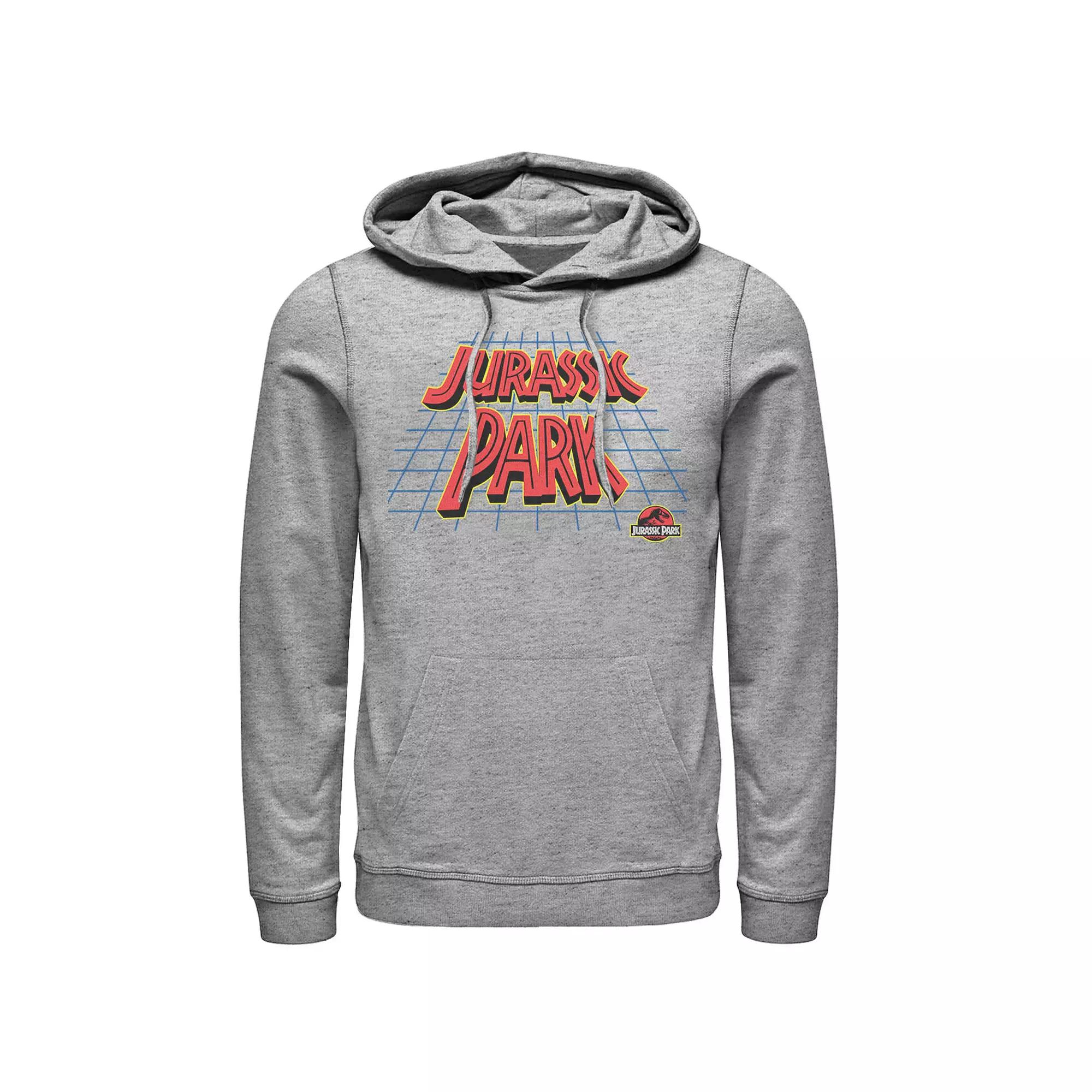 Men's Jurassic Park Tilted Retro Grid Logo Hoodie,  Product Image