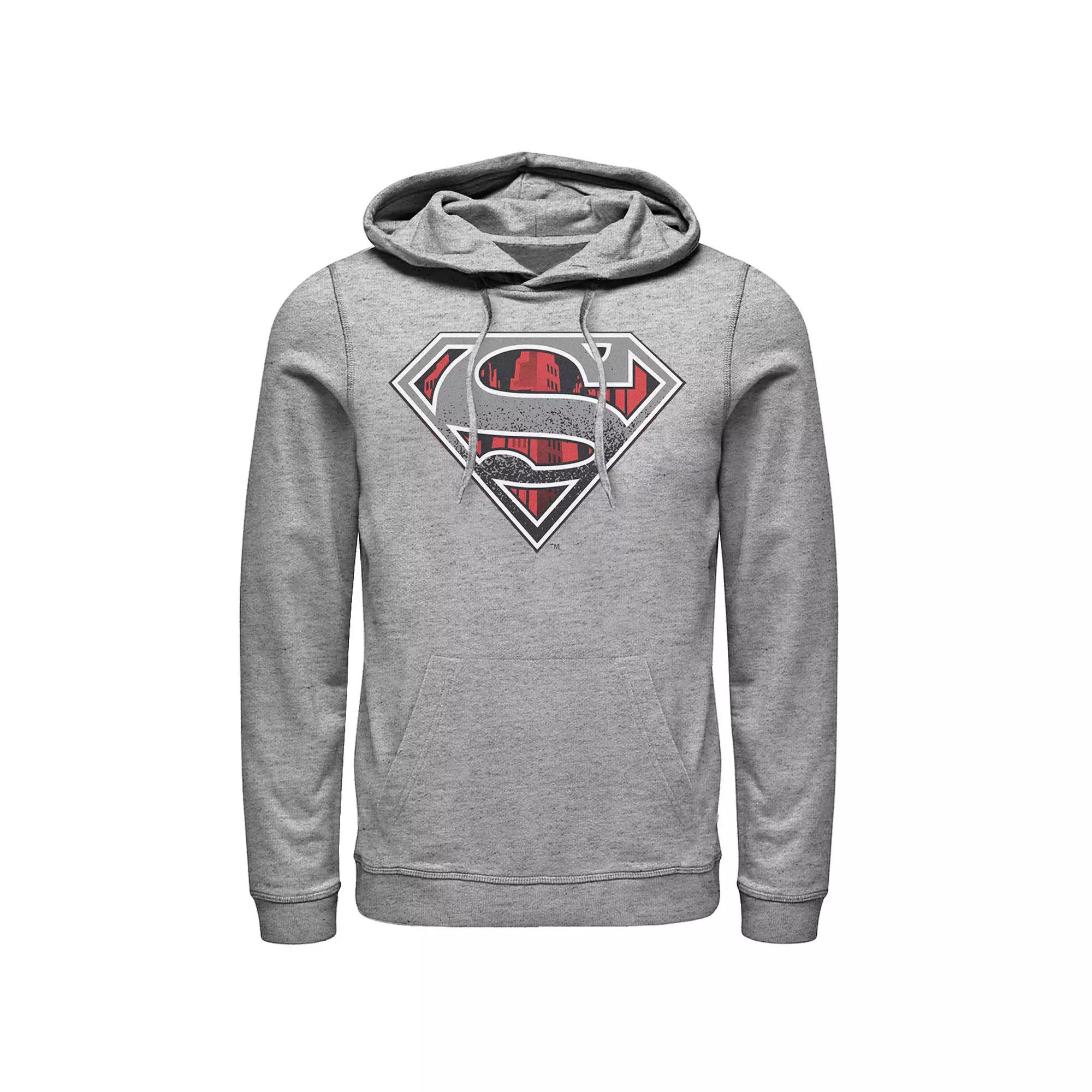 Men's DC Comics Superman Skyline Chest Logo Hoodie, Size: XXL, Athletic Grey Product Image