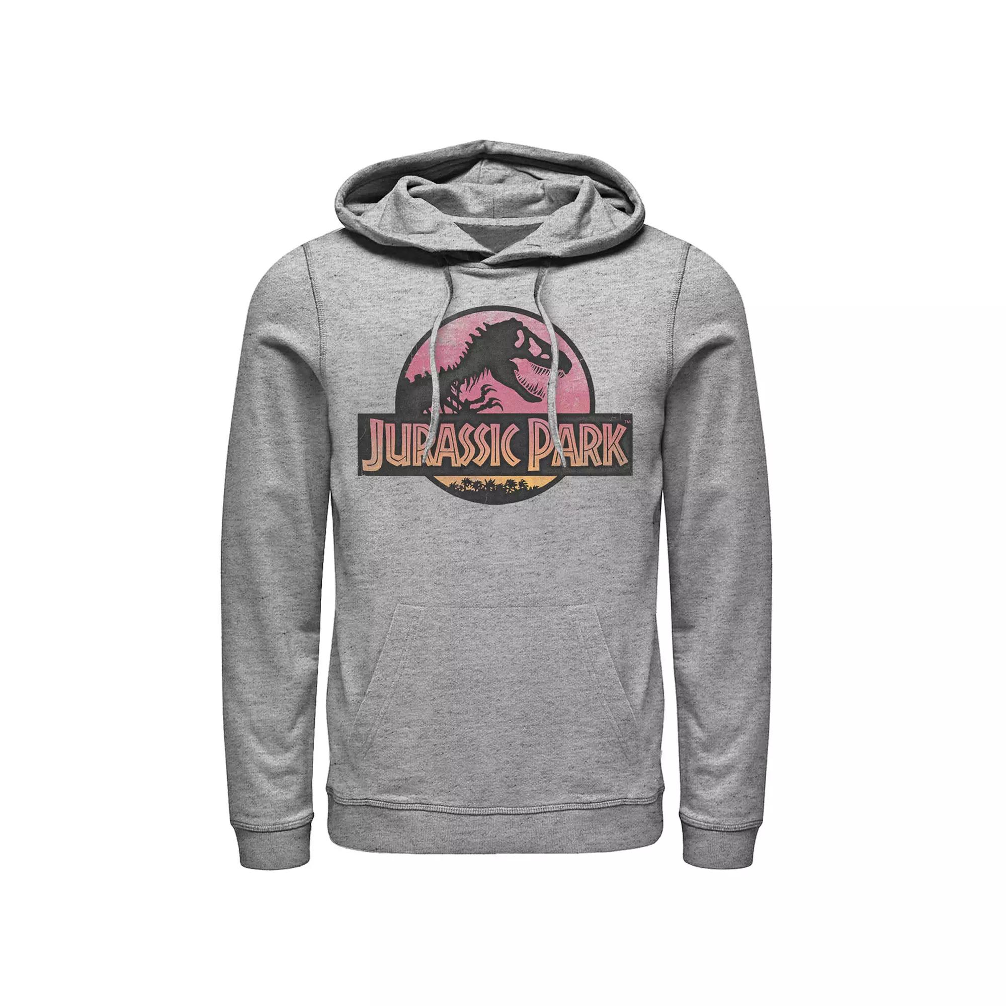 Men's Jurassic Park Logo Gradient Sunset Graphic Pullover Hoodie,  Product Image