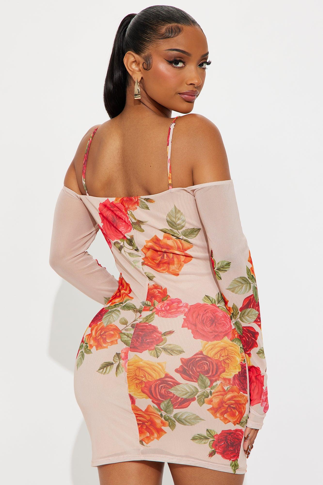 Danielle Mesh Mini Dress - Nude/combo Female Product Image