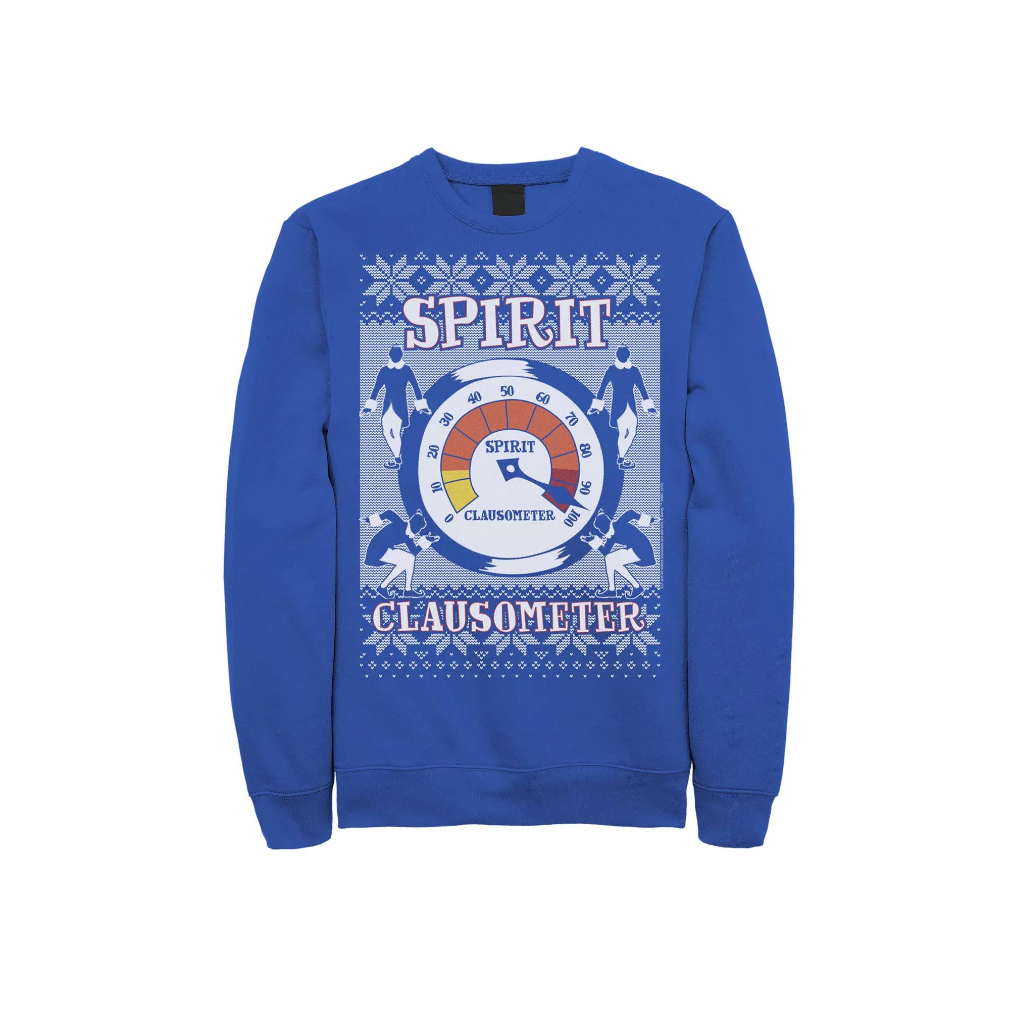 Men's Elf Spirit Clausometer Holiday Pattern Sweatshirt,  Product Image