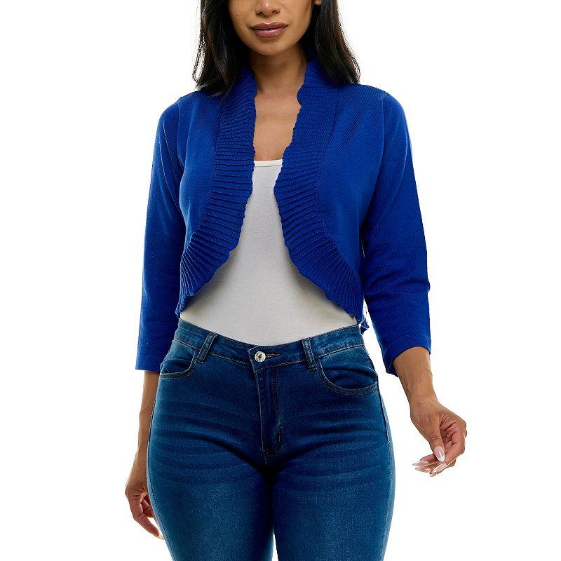 Women's Nina Leonard Curved Pleated Ruffle Bolero,  Product Image