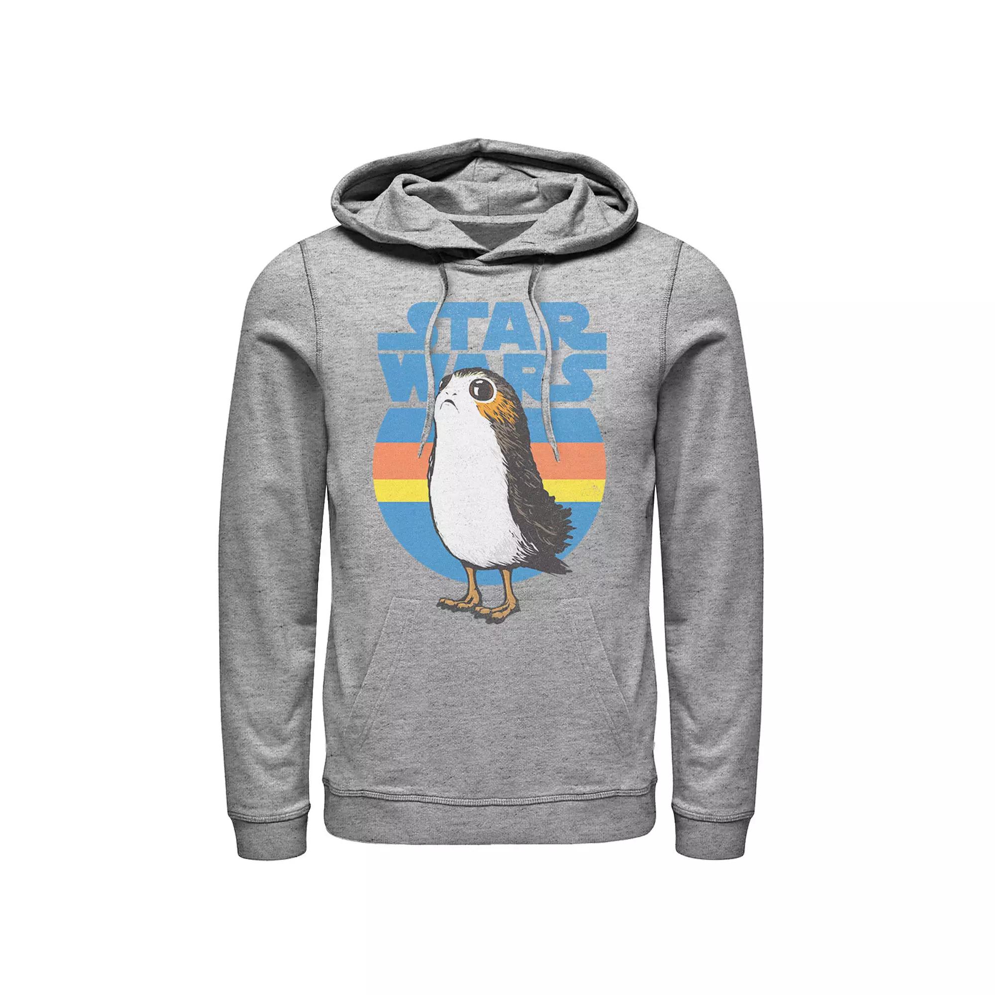 Men's Star Wars Last Jedi Porg Retro Stripes Logo Hoodie,  Product Image