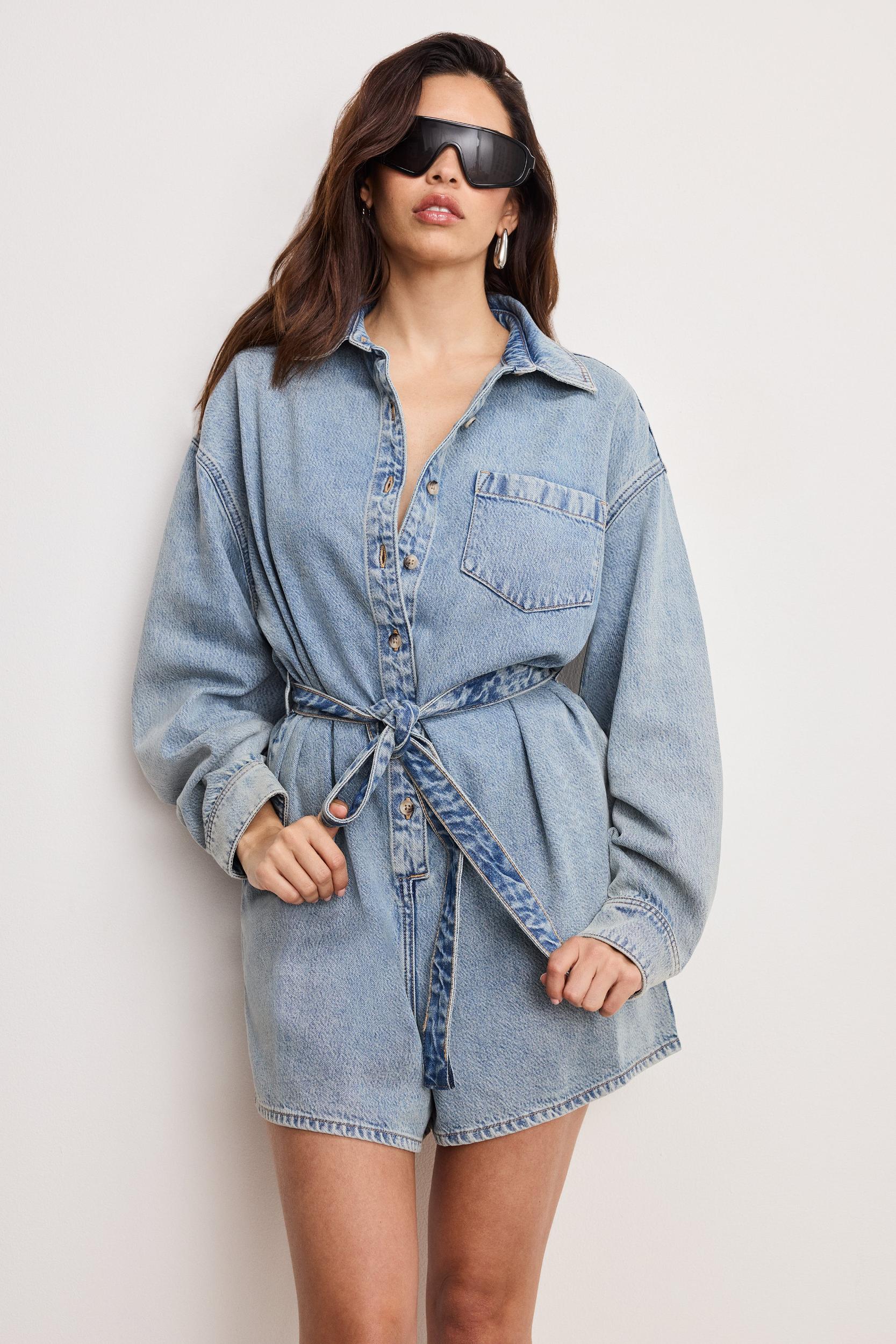WEIGHTLESS DENIM ROMPER | INDIGO793 Product Image