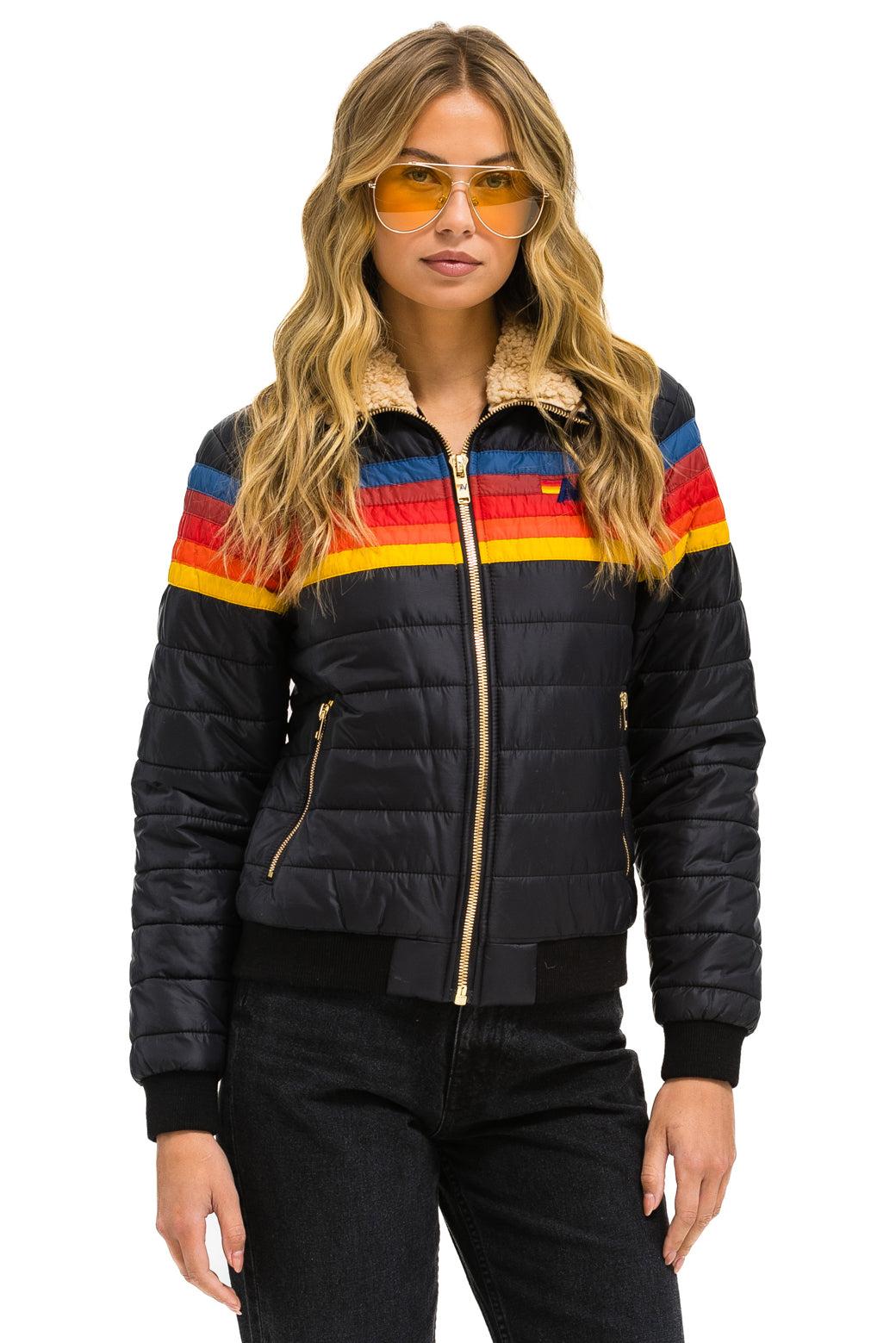 5 STRIPE JACKET -  BLACK Female Product Image