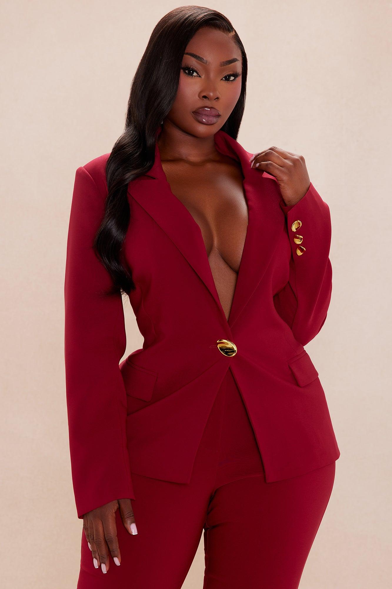 Kaylynn Suit Set - Burgundy Product Image