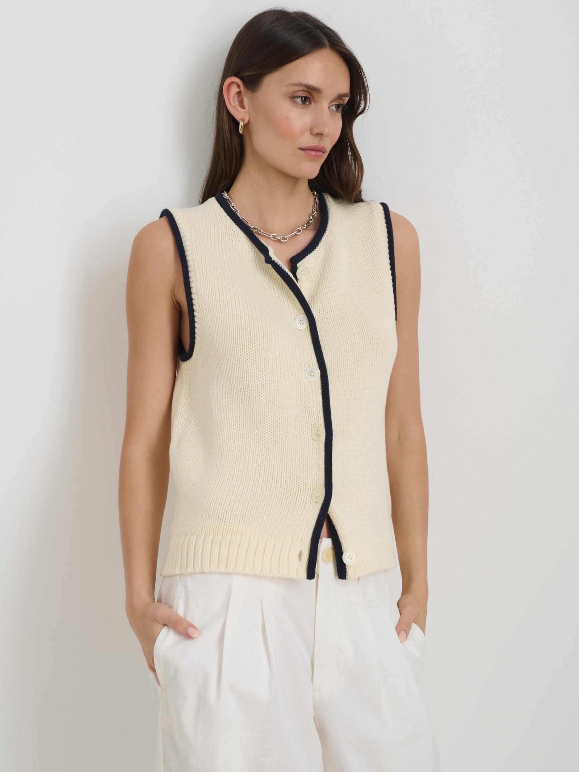 Bridget Tipped Vest in Cotton Product Image