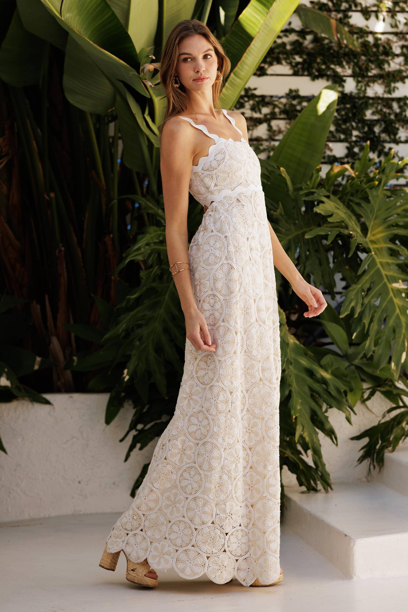 Scallop Tank Crochet Maxi Dress Product Image