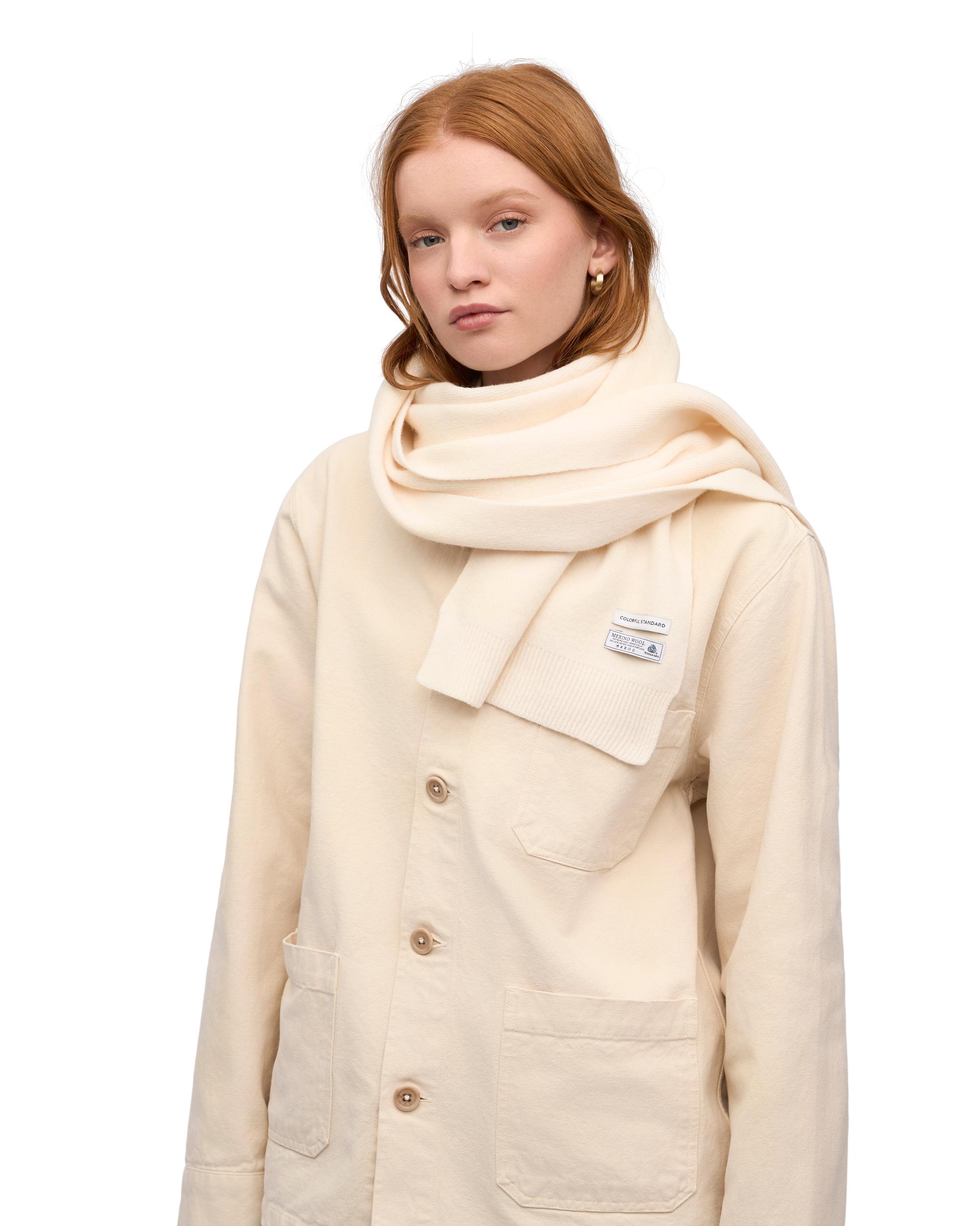 Merino Wool Scarf - Optical White Product Image