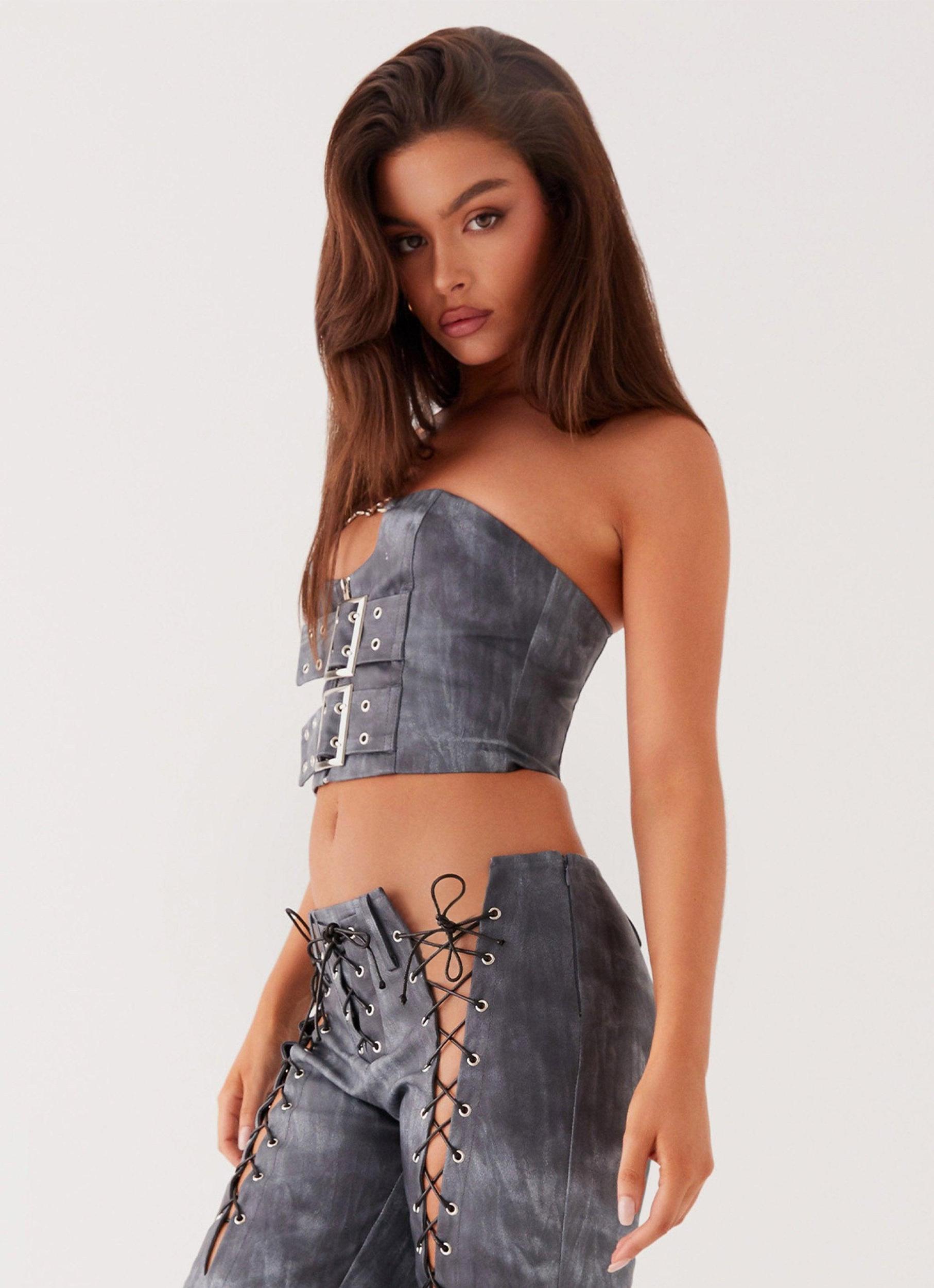 Better When I'm Dancing Belt Top - Graphite Product Image