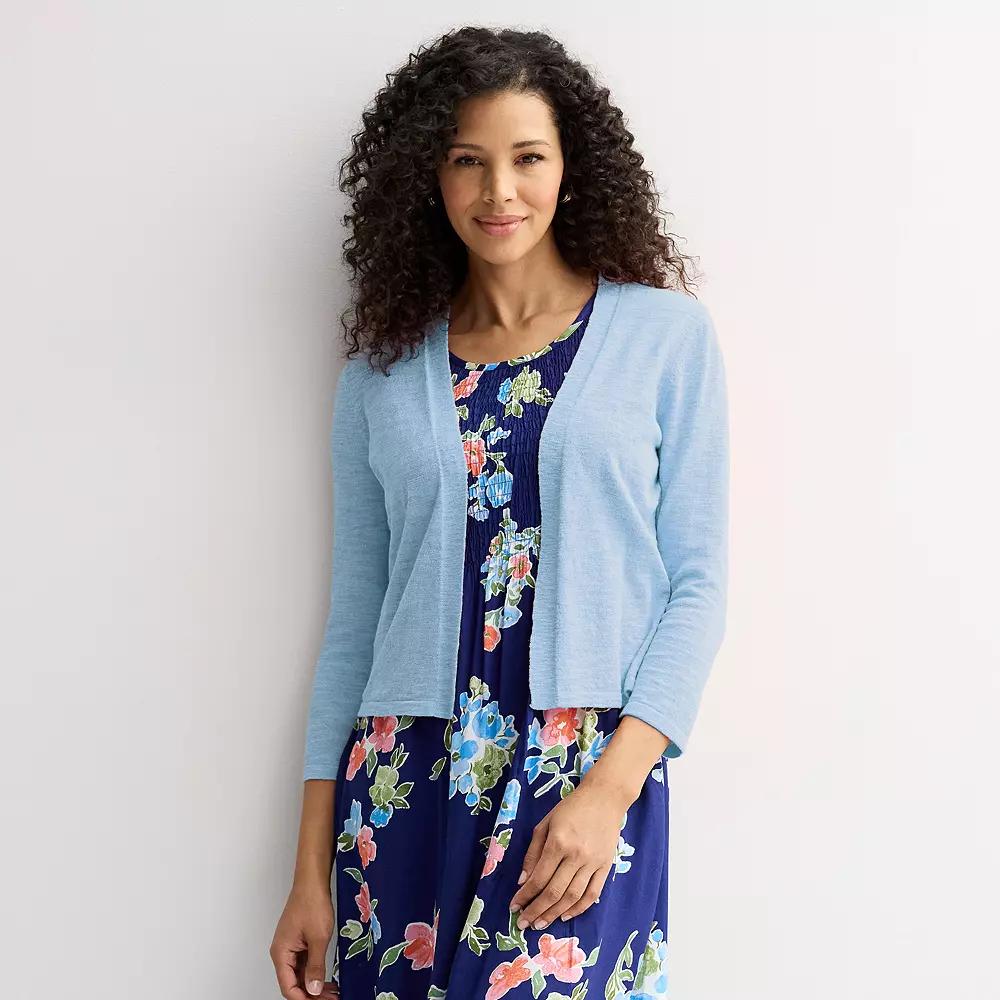 Petite Croft & Barrow® Open-Front Cardigan, Women's,  Product Image