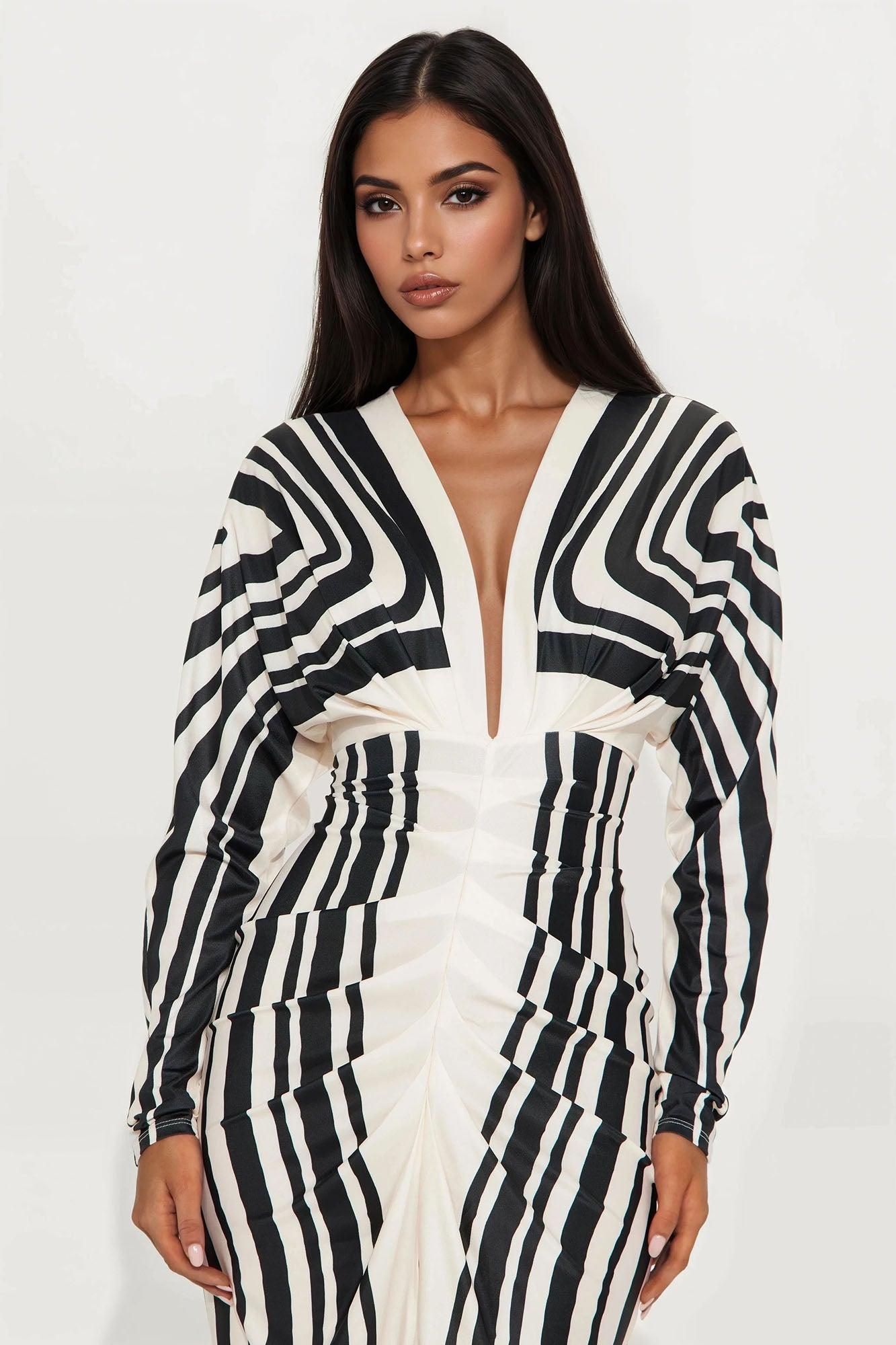 Camellia Maxi Dress - Black/White Female Product Image