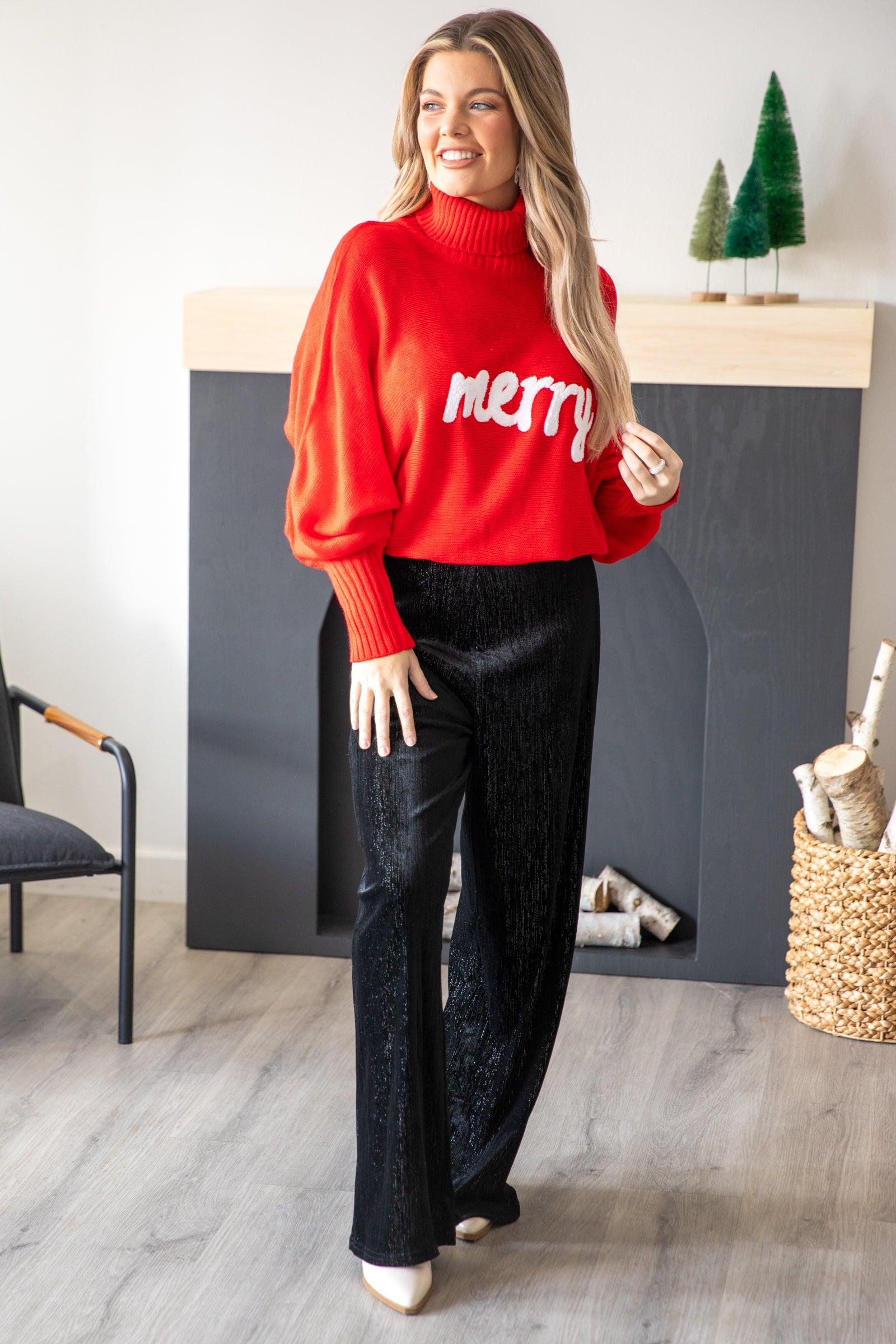 Black Velvet Wide Leg Pants With Lurex Product Image