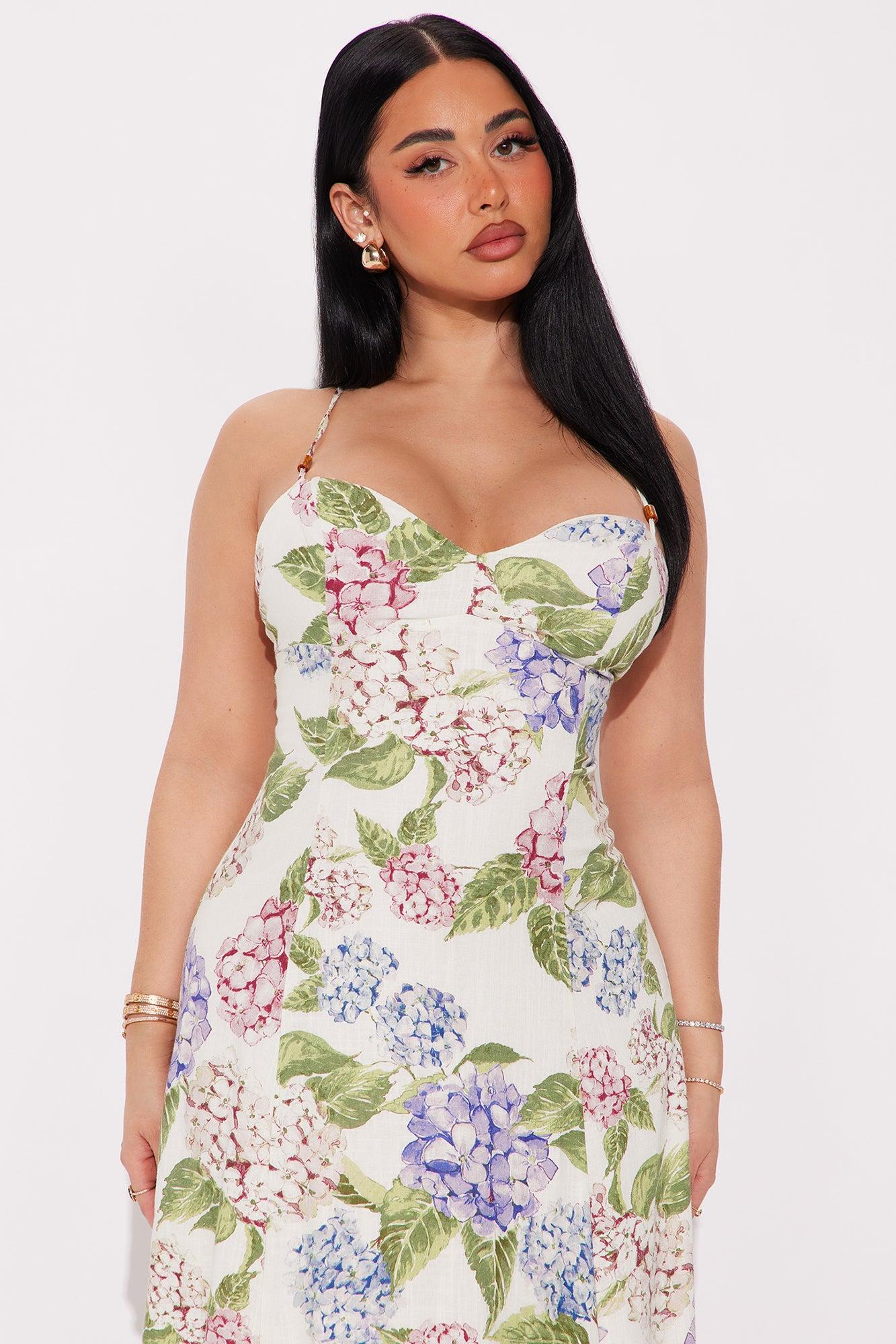 Maria Linen Maxi Dress - White/combo Product Image