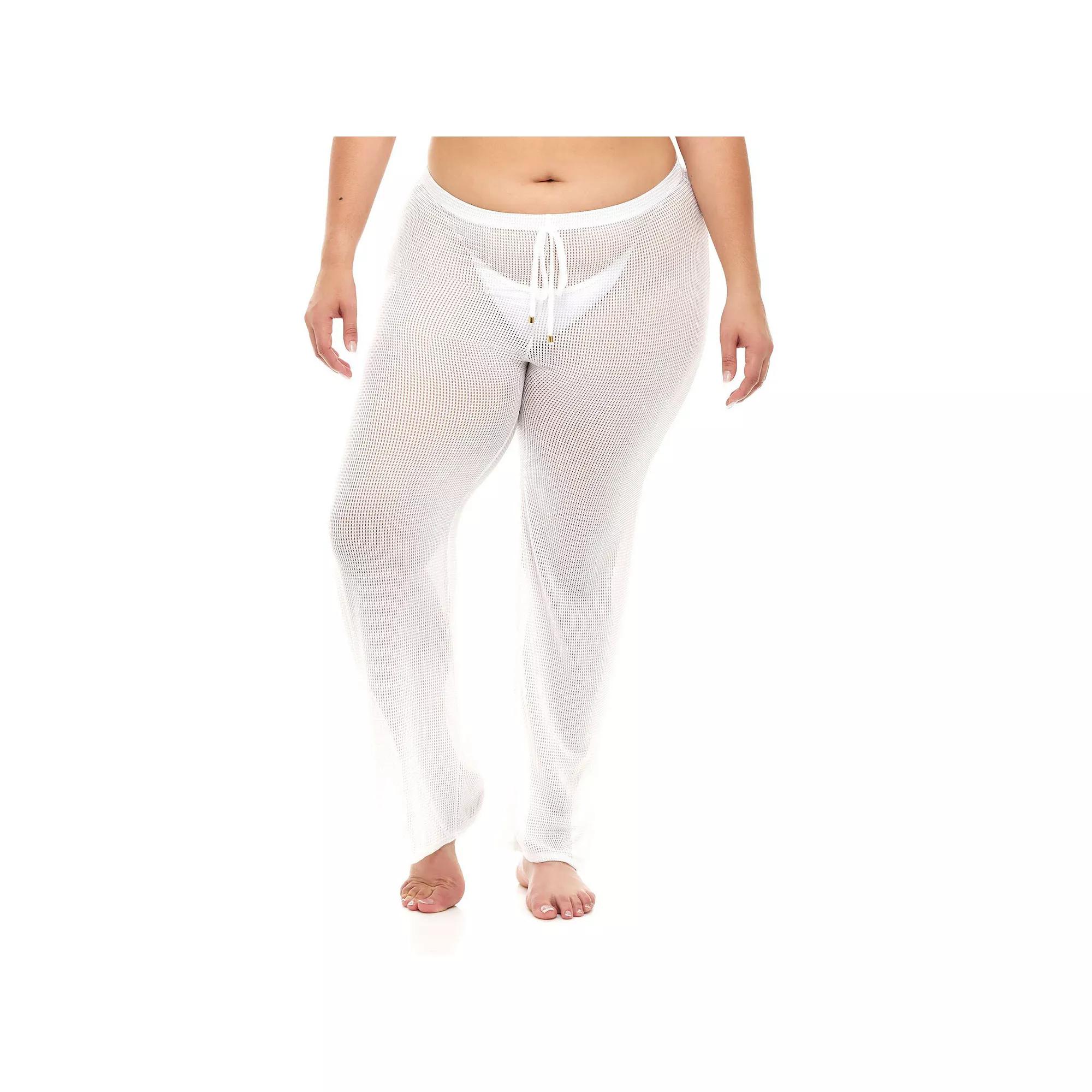 Plus Size Jordan Taylor Sheer Swim Cover-Up Pants, Women's, Size: 2XL, White Product Image