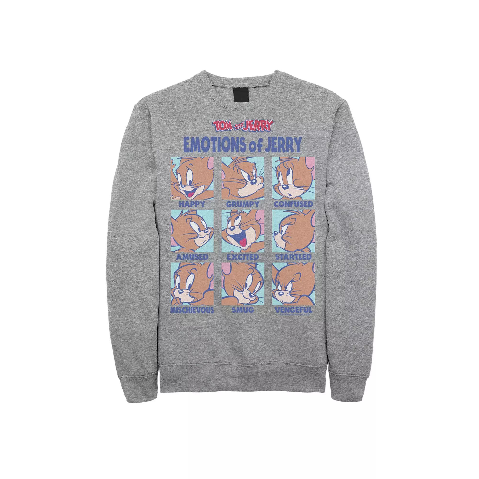 Mens Tom And Jerry Emotions Of Jerry Box Up Sweatshirt, Men's,  Product Image