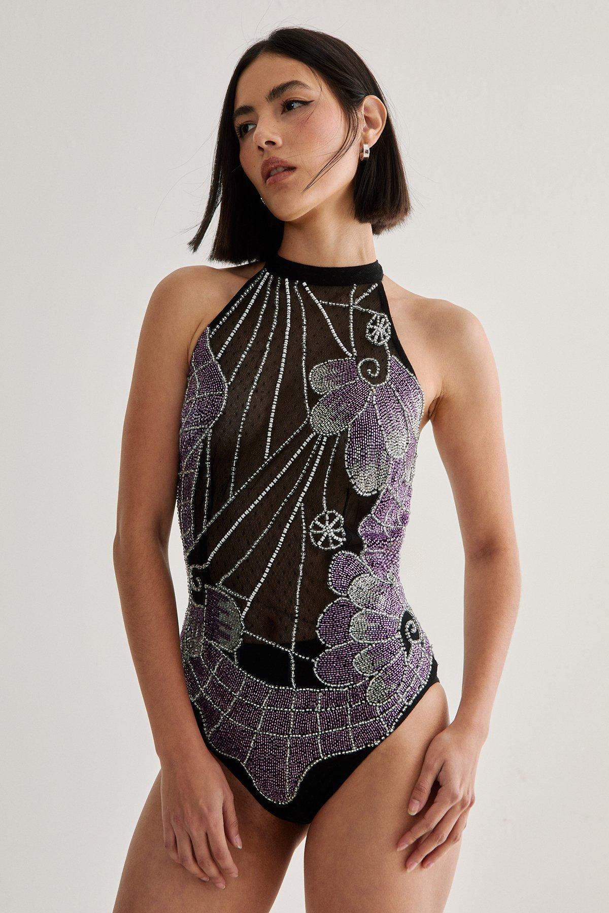 Hand Embellished Placement Bodysuit Product Image
