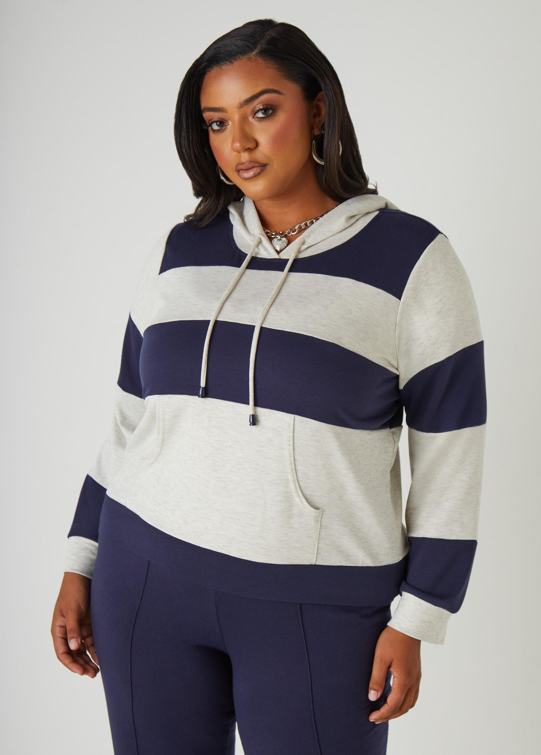 Striped Hooded Pullover Product Image