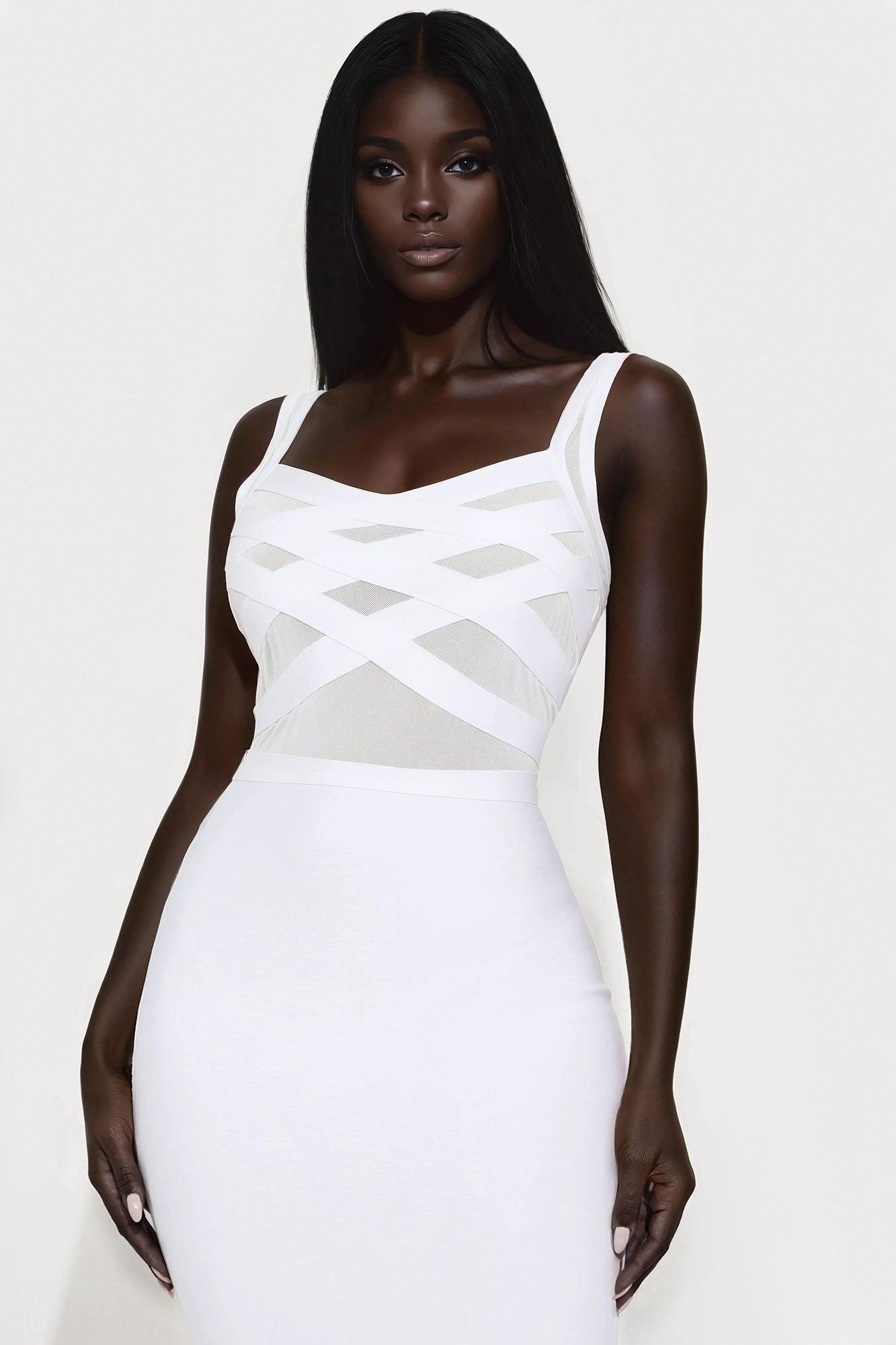 Cassidy Bandage Midi Dress - White Product Image
