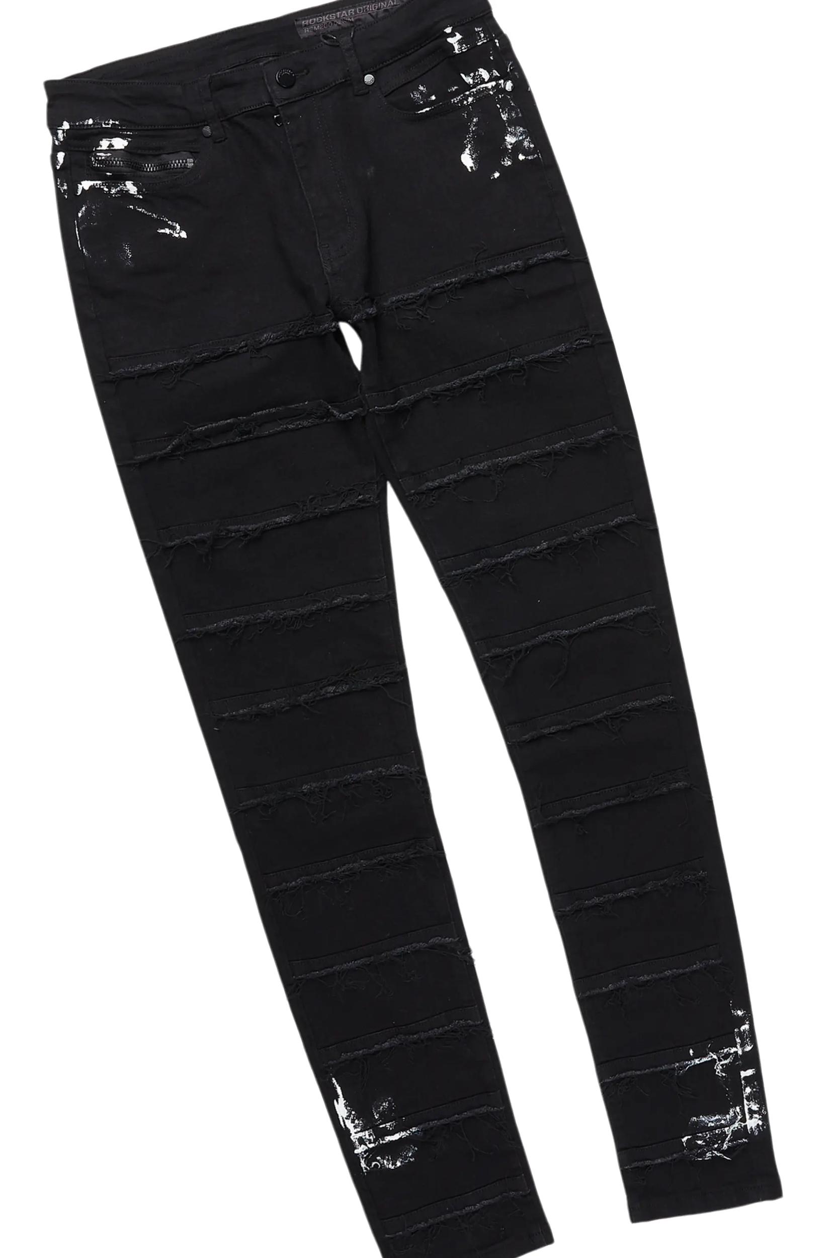 All Seeing Eyes Black Hoodie/Slim Fit Jean Set Male Product Image