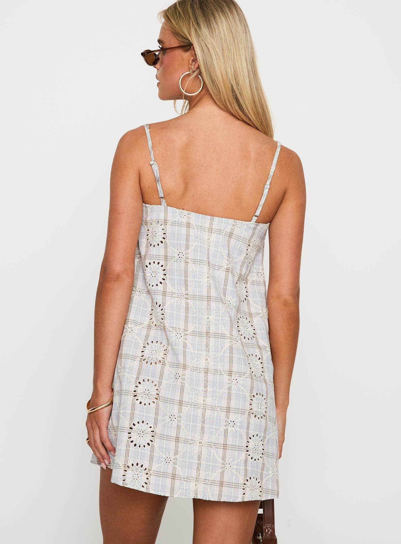 Belong Together Mini Dress Blue Check Product Image