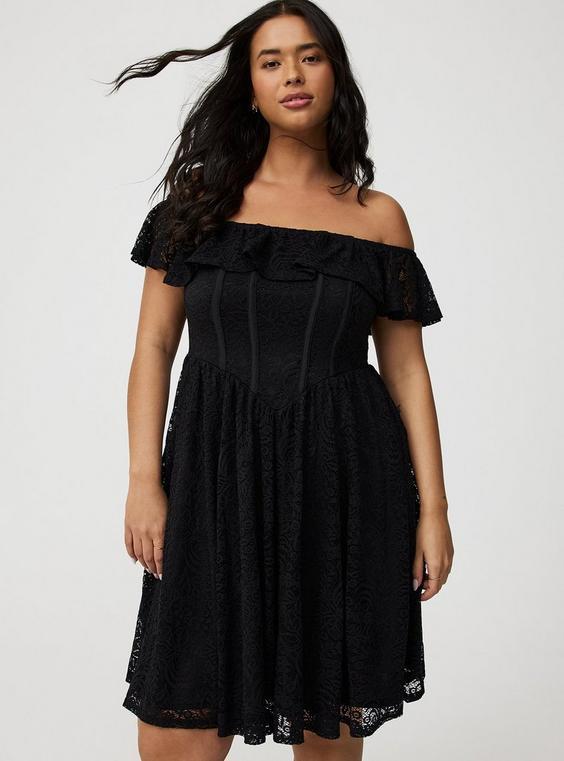 Mini Lace Off-Shoulder Dress Product Image