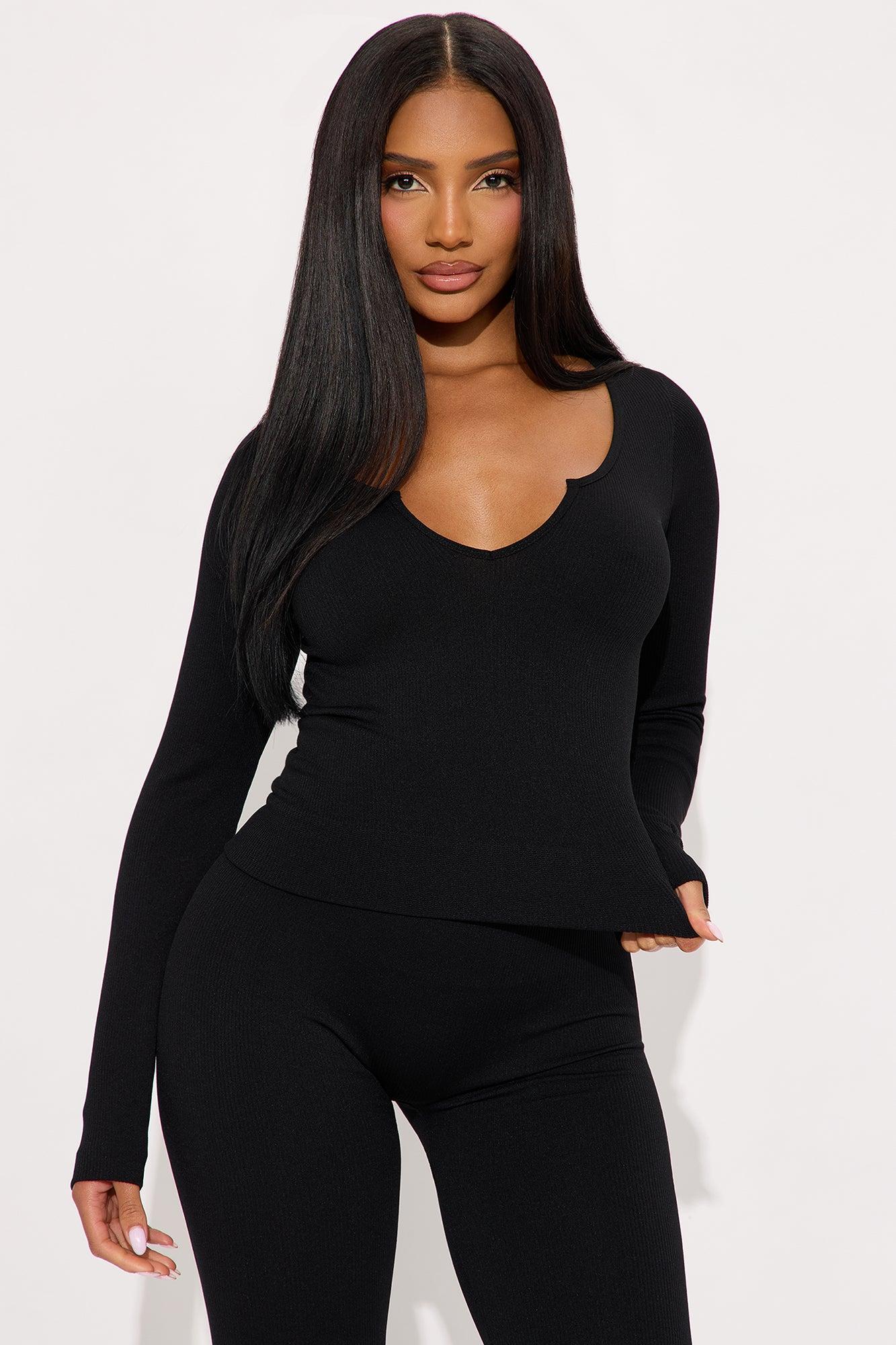 Mark My Words Seamless Legging Pant Set - Black Female Product Image